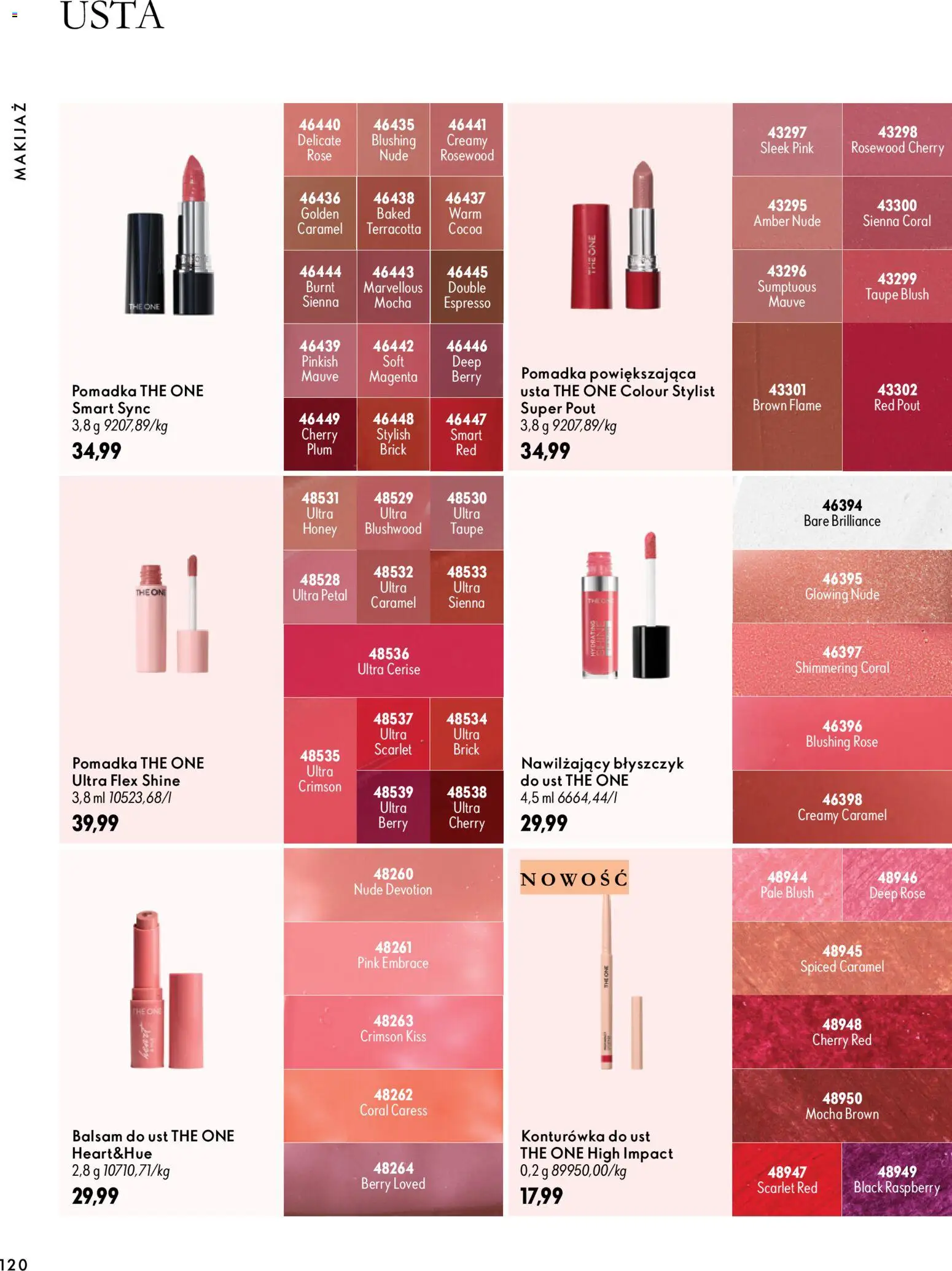 Oriflame Katalog 14 2026 od 30.09.2026 | Strona: 120 | Produkty: Pomadka, Makijaż, Błyszczyk, Konturówka