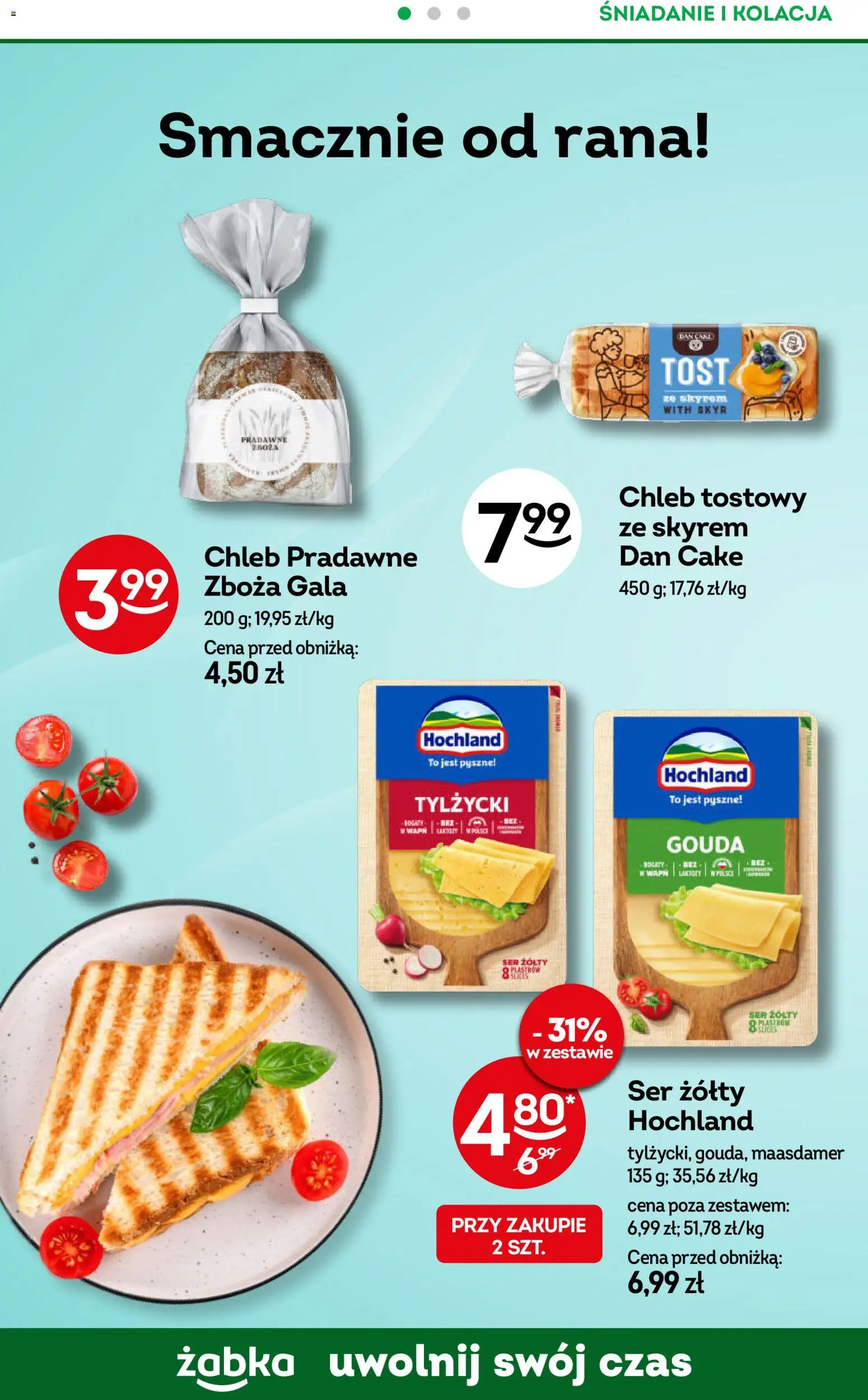 Żabka gazetka - Codzienne produkty od 10.08.2026 | Strona: 11 | Produkty: Ser żółty, Ser, Chleb, Skyr