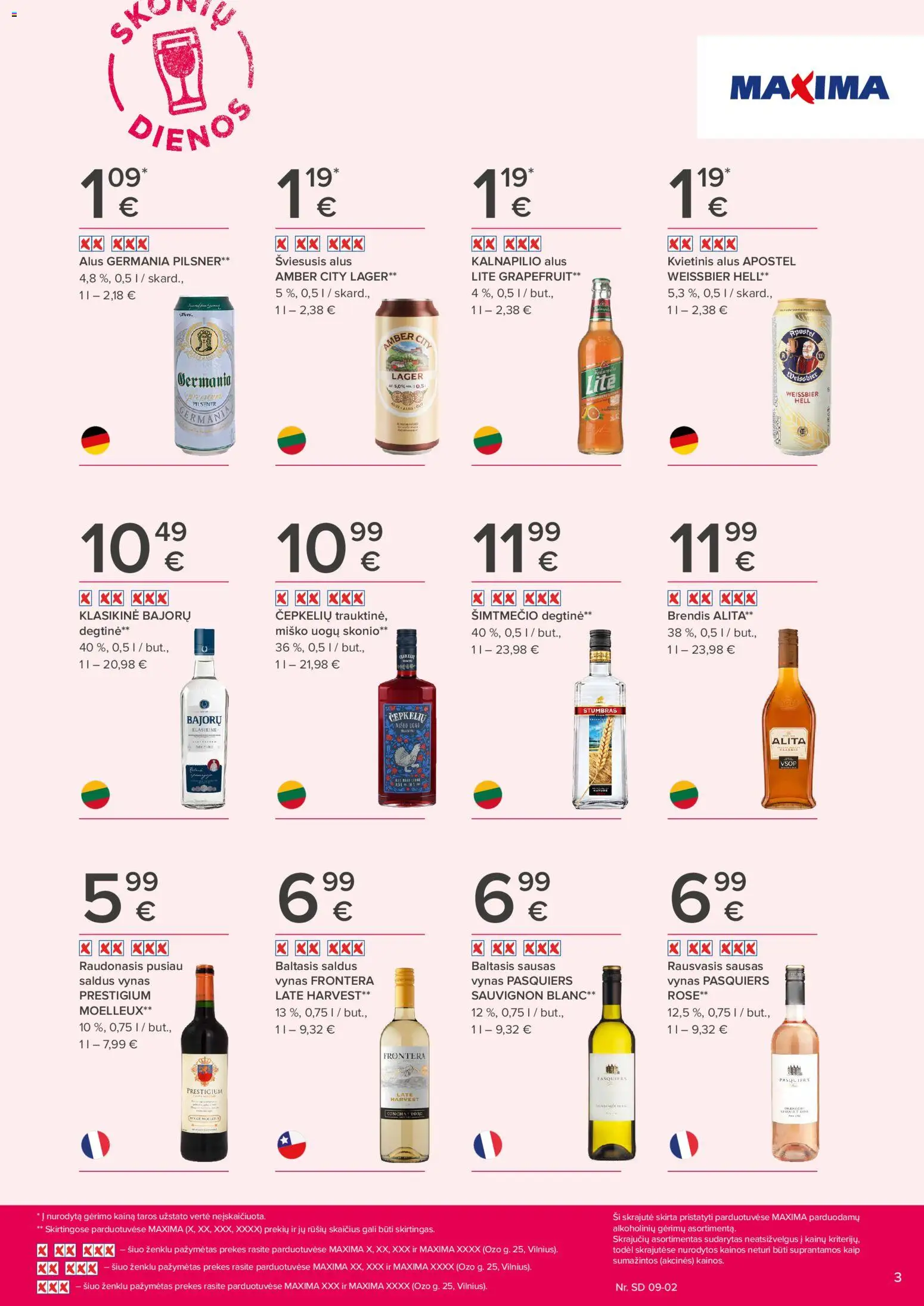 MAXIMA akcijos nuo 2026.08.20 | Puslapis: 3 | Prekių: Degtinė, Vynas, Alus