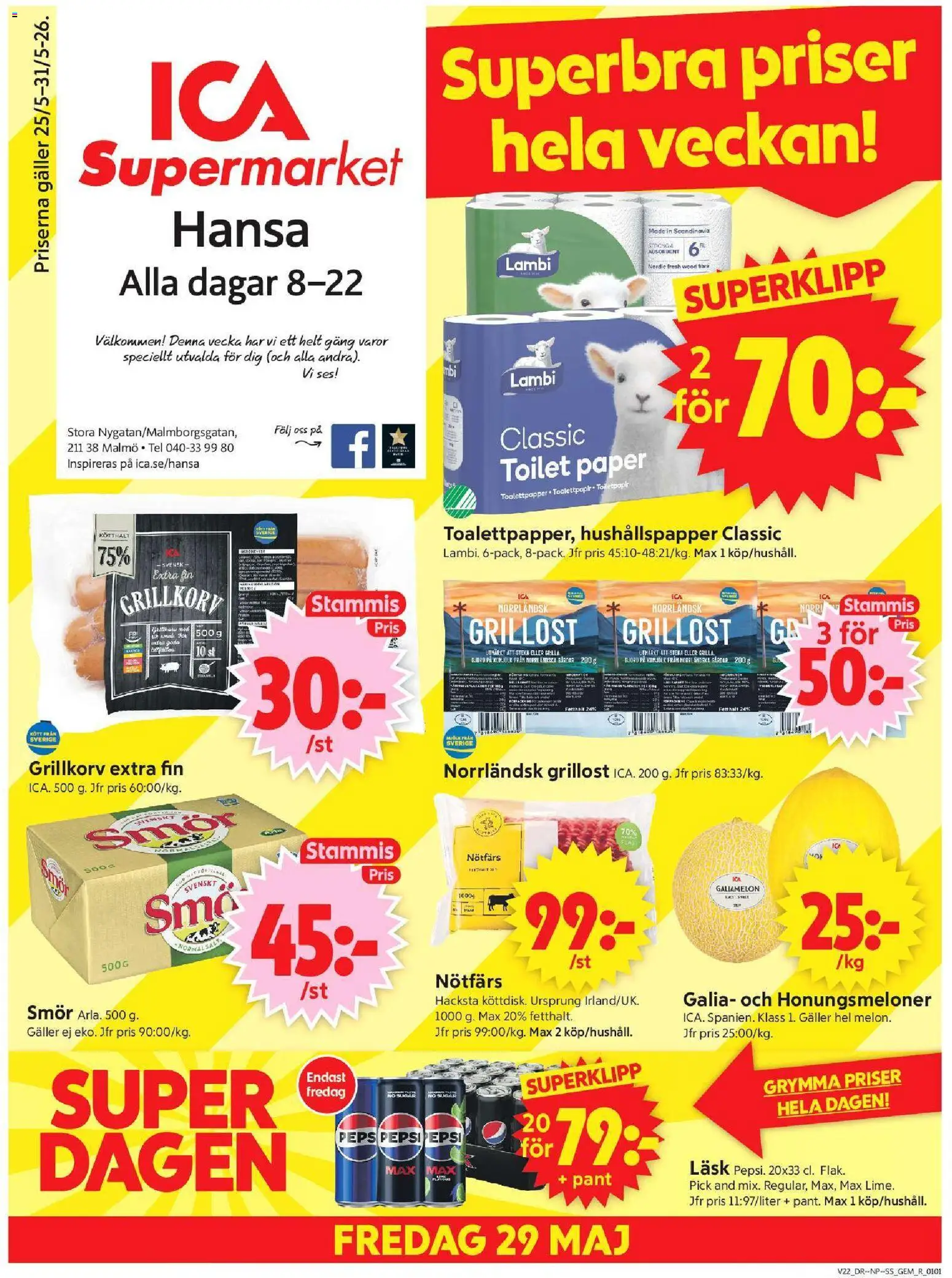 ICA Supermarket reklamblad aktuell från 25.05.2026 | Sida: 1
