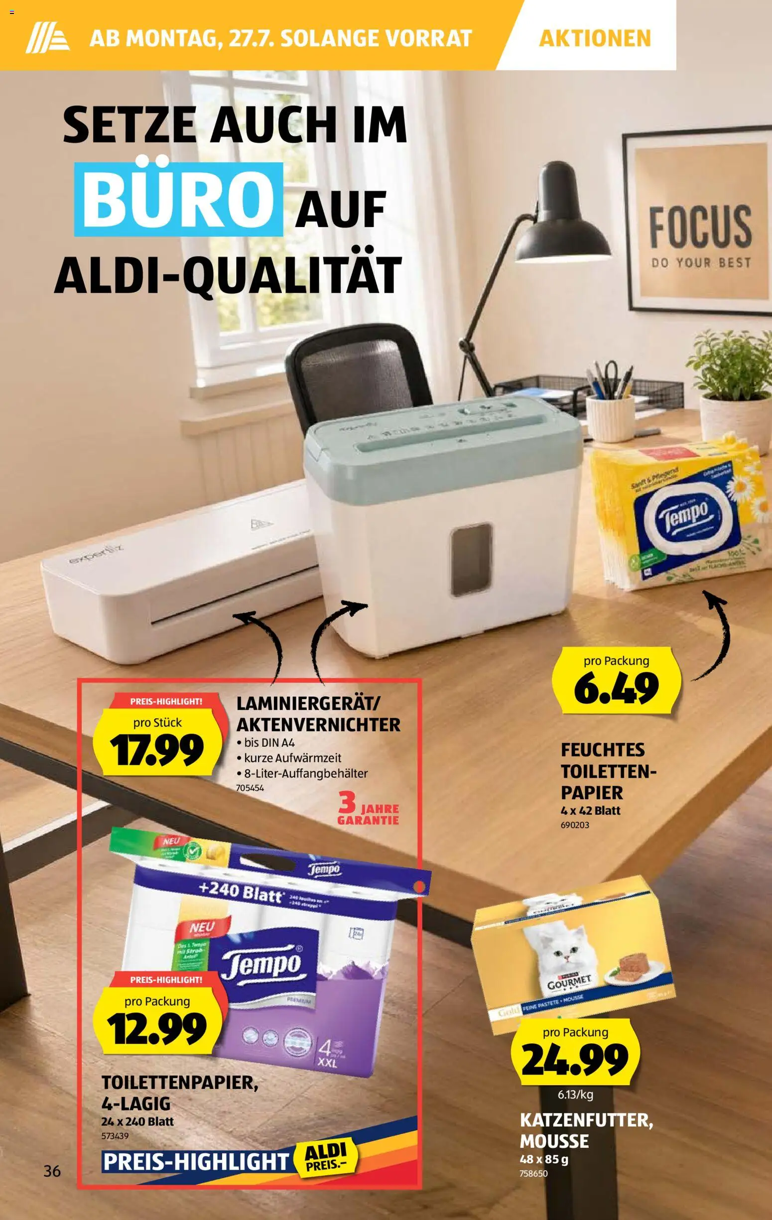 Aldi aktionen – gültig ab 23.07.2026 | Seite: 36 | Produkte: Aktenvernichter
