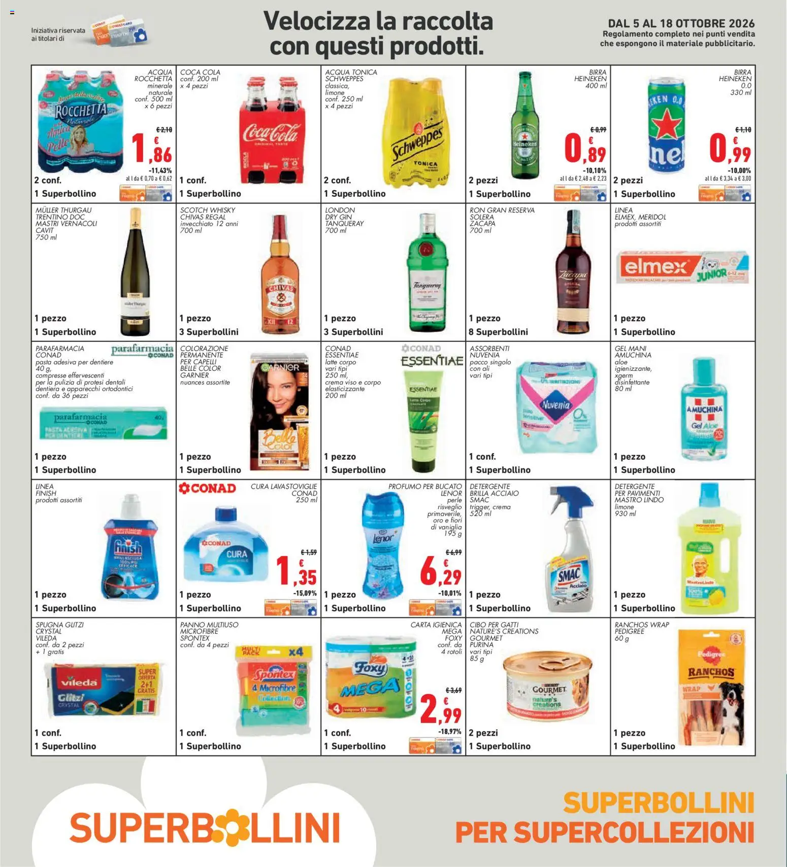 Volantino Conad del 08/10/2026 | Pagina: 30 | Prodotti: Detergente, Acqua tonica, Latte, Profumo