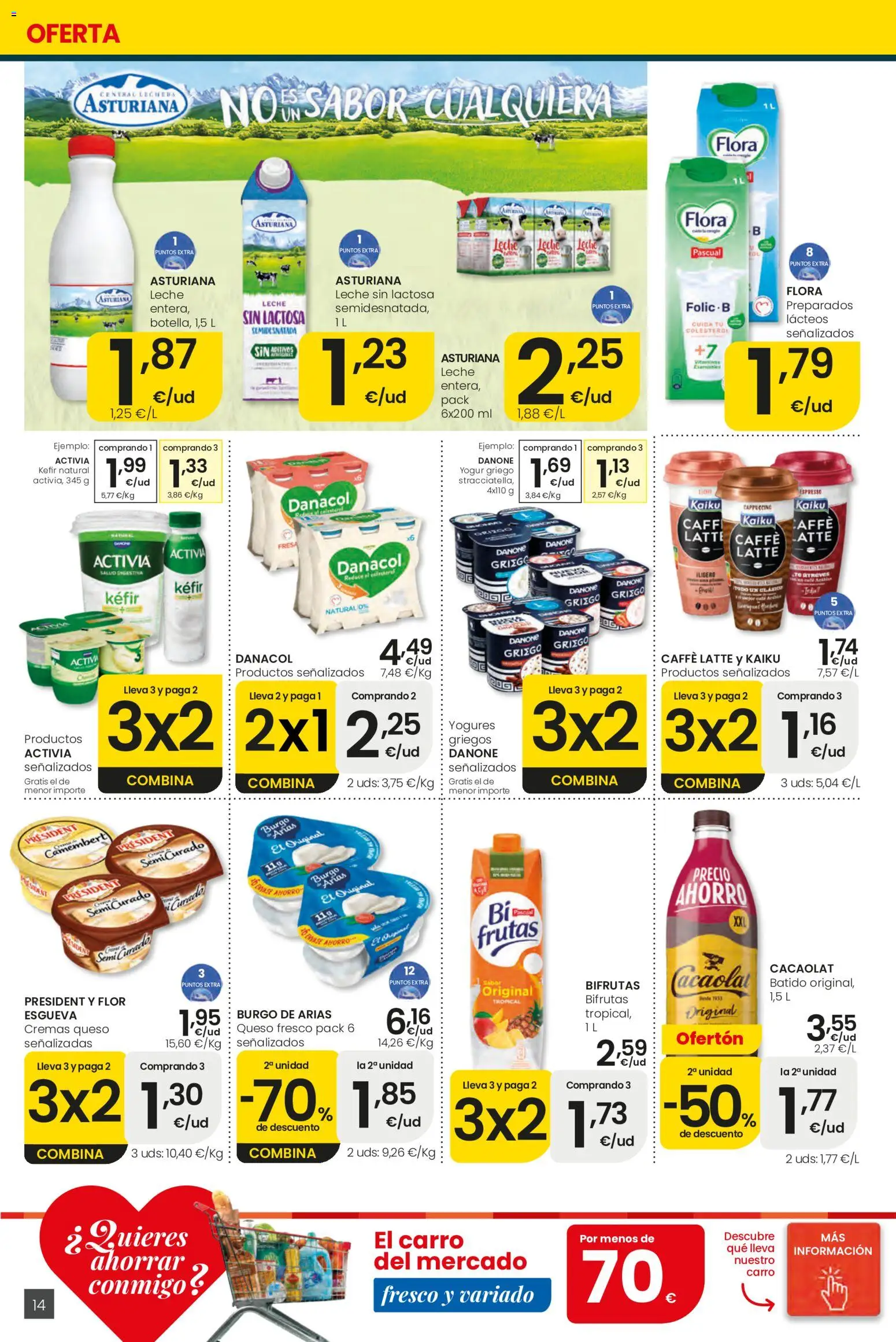 Eroski Ofertones de verano Center │ válido desde el 11.06.2026 | Página: 14 | Productos: Leche, Queso, Yogur, Té