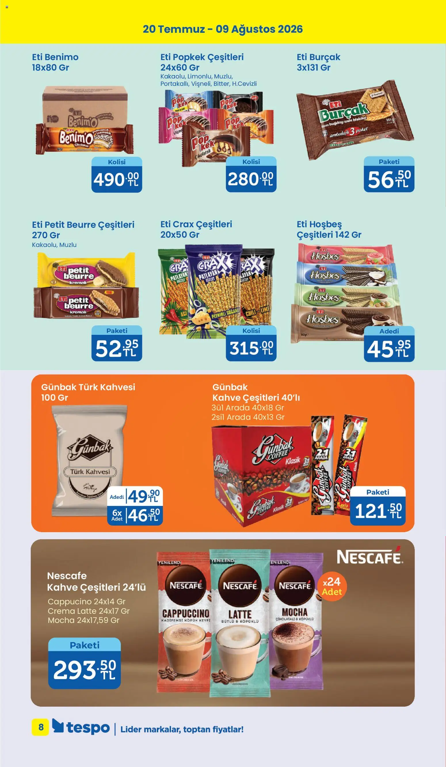Tespo Katalog - 20 Temmuz 2026 tarihinden itibaren geçerlidir | Sayfa: 8 | Ürünler: Kahve