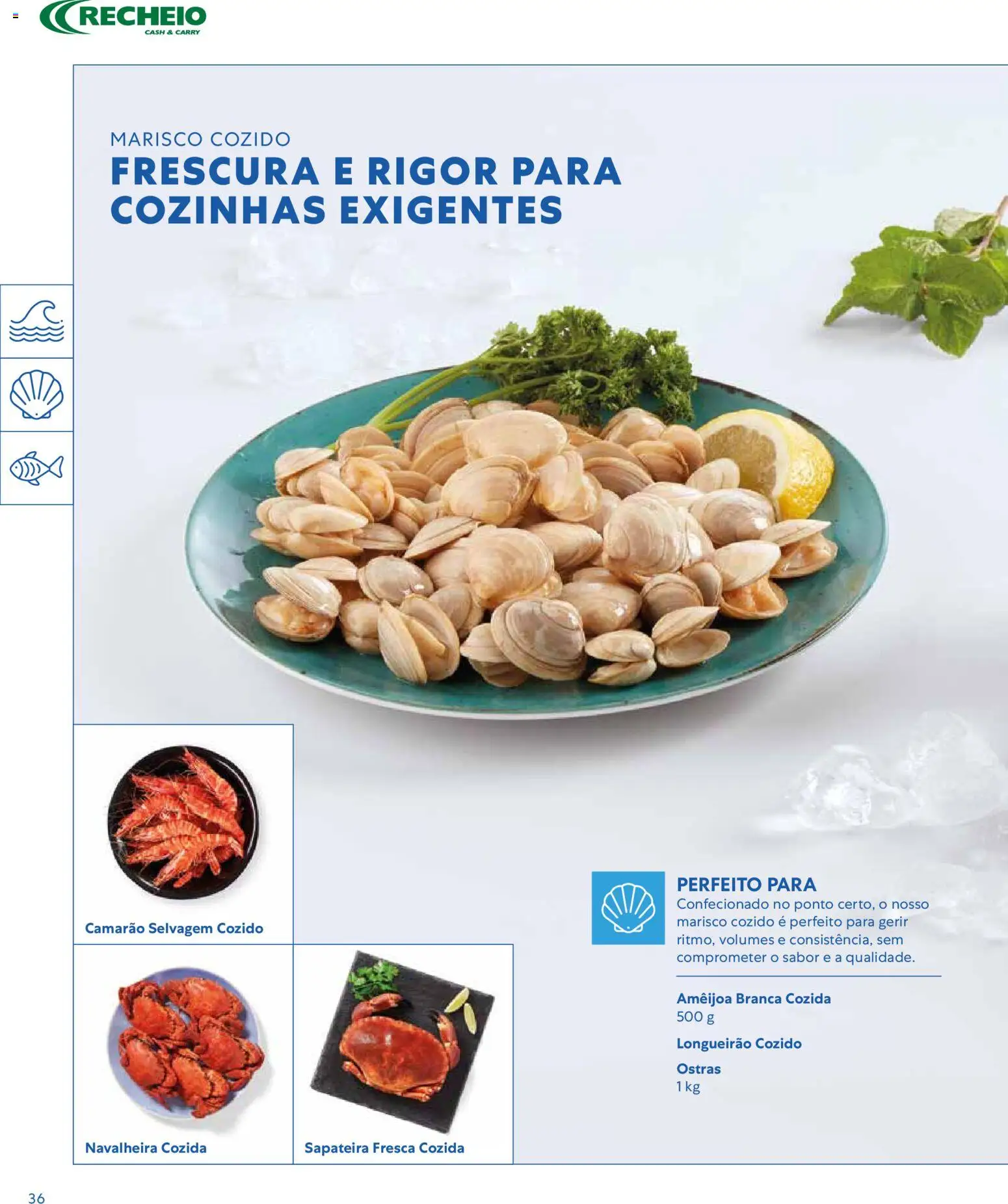 Recheio - Catálogo de Alfragide │ válido de 16/03/2026 | Página: 36 | Produtos: Ostras, Camarão, Sapateira