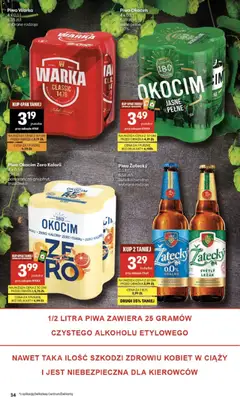 Pogląd oferty "Delikatesy Centrum gazetka" - ważna od 07.05.2026 | Strona: 34 | Produkty: Leżak, Warka, Piwo Warka, Piwo