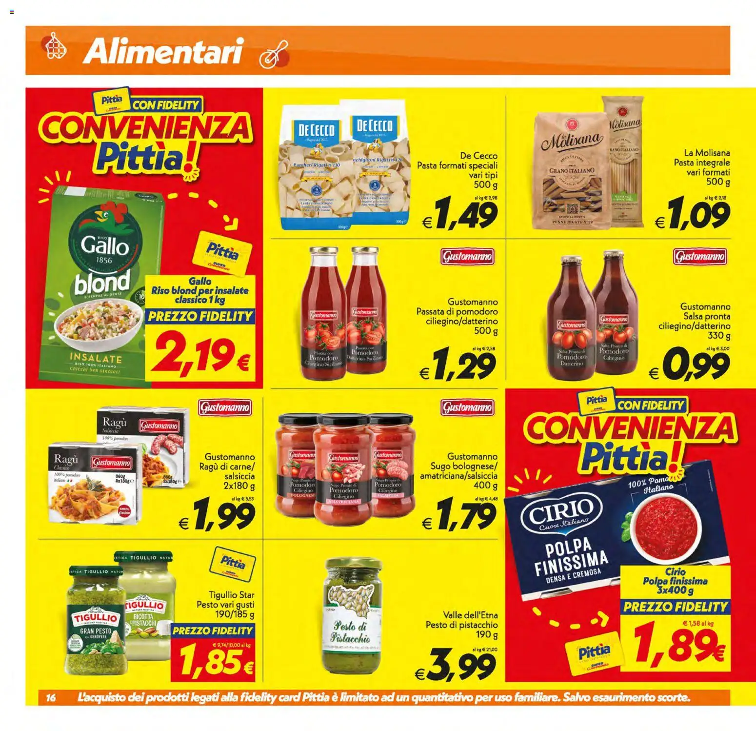 Volantino SuperConveniente del 10/07/2026 | Pagina: 16 | Prodotti: Salsa, Pomodoro, Pesto, Sugo