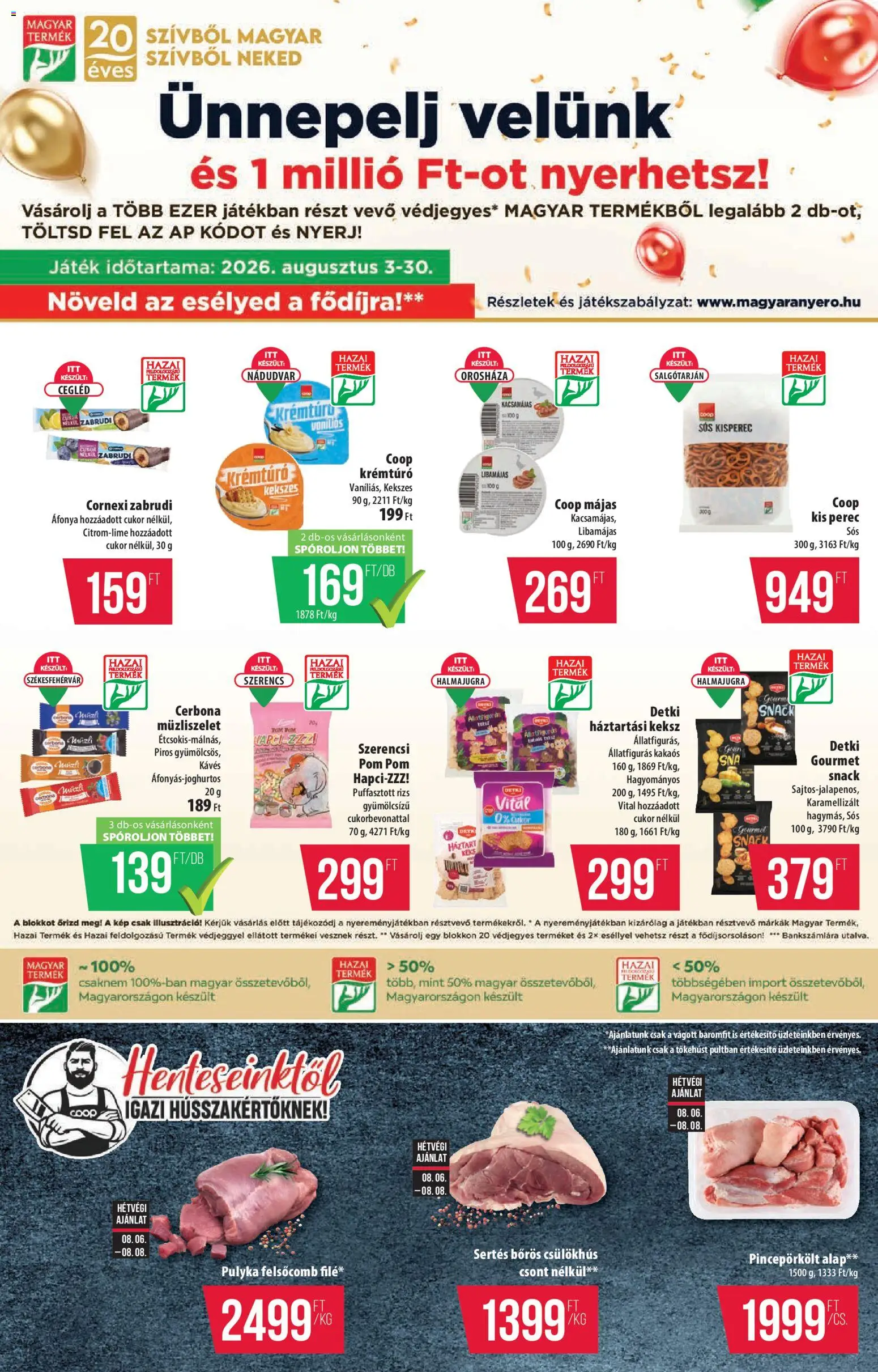 COOP akciós ujság - amely érvényes a következő dátumtól: 2026.08.06. | Oldal: 4 | Termékek: Áfonya, Krémtúró, Rizs, Müzliszelet