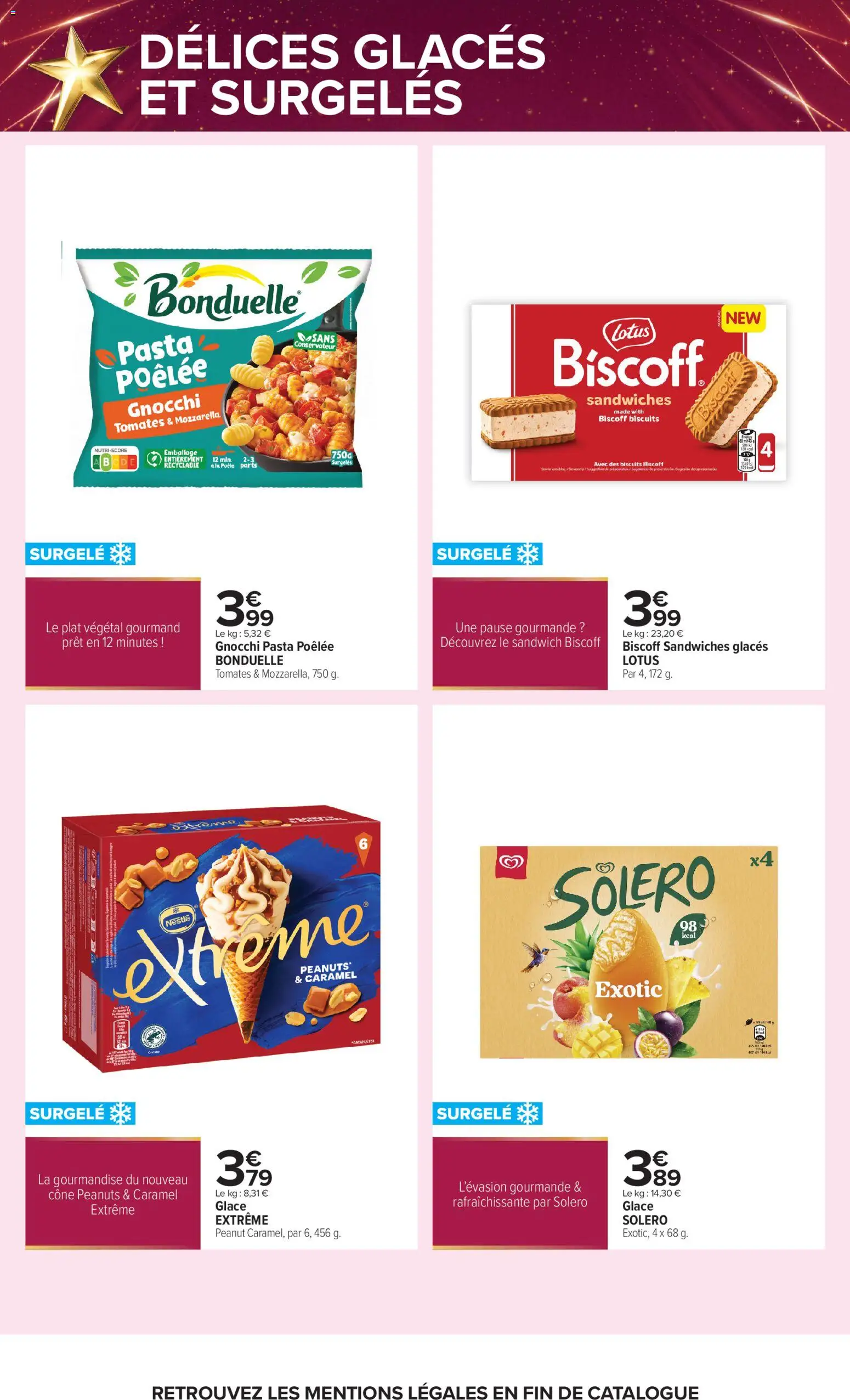 {H1} | Page: 8 | Produits: Sandwich, Mozzarella, Tomates, Gnocchi