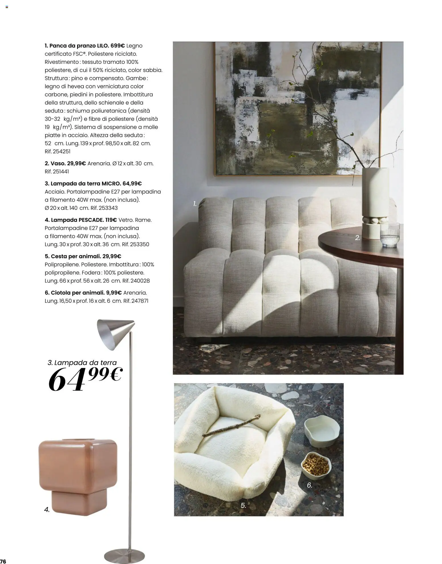 Volantino Maisons du Monde del 23/09/2026 | Pagina: 76 | Prodotti: Panca, Ciotola, Lampada, Terra