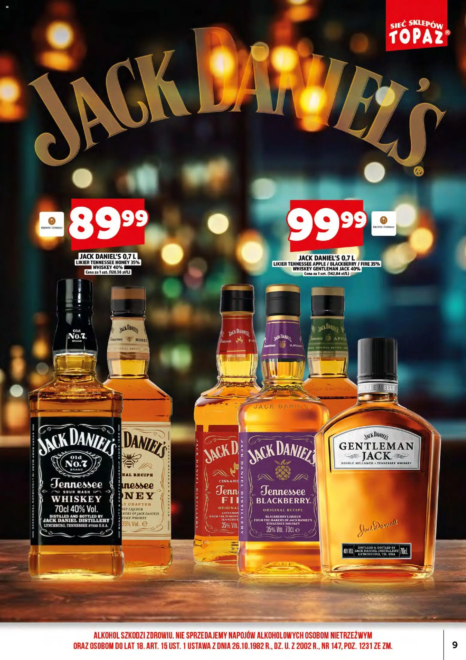 Topaz gazetka alkoholowa od 16.10.2026 | Strona: 11 | Produkty: Gentleman Jack, Jack Daniel's, Alkohol