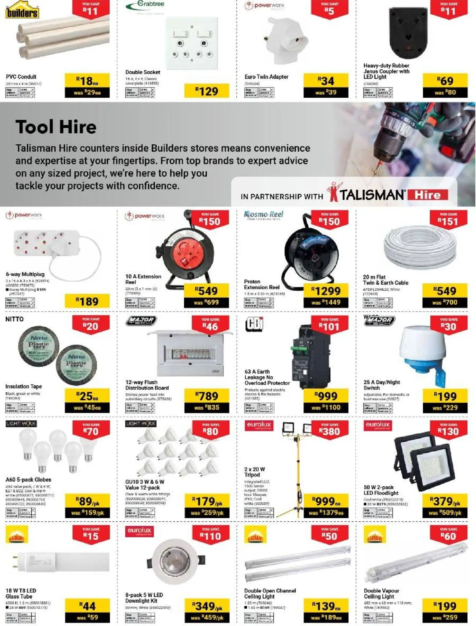 New Builders catalogue – valid from 06/10/2026 | Page: 5 | Products: Cable, Adapter, Socket, Light