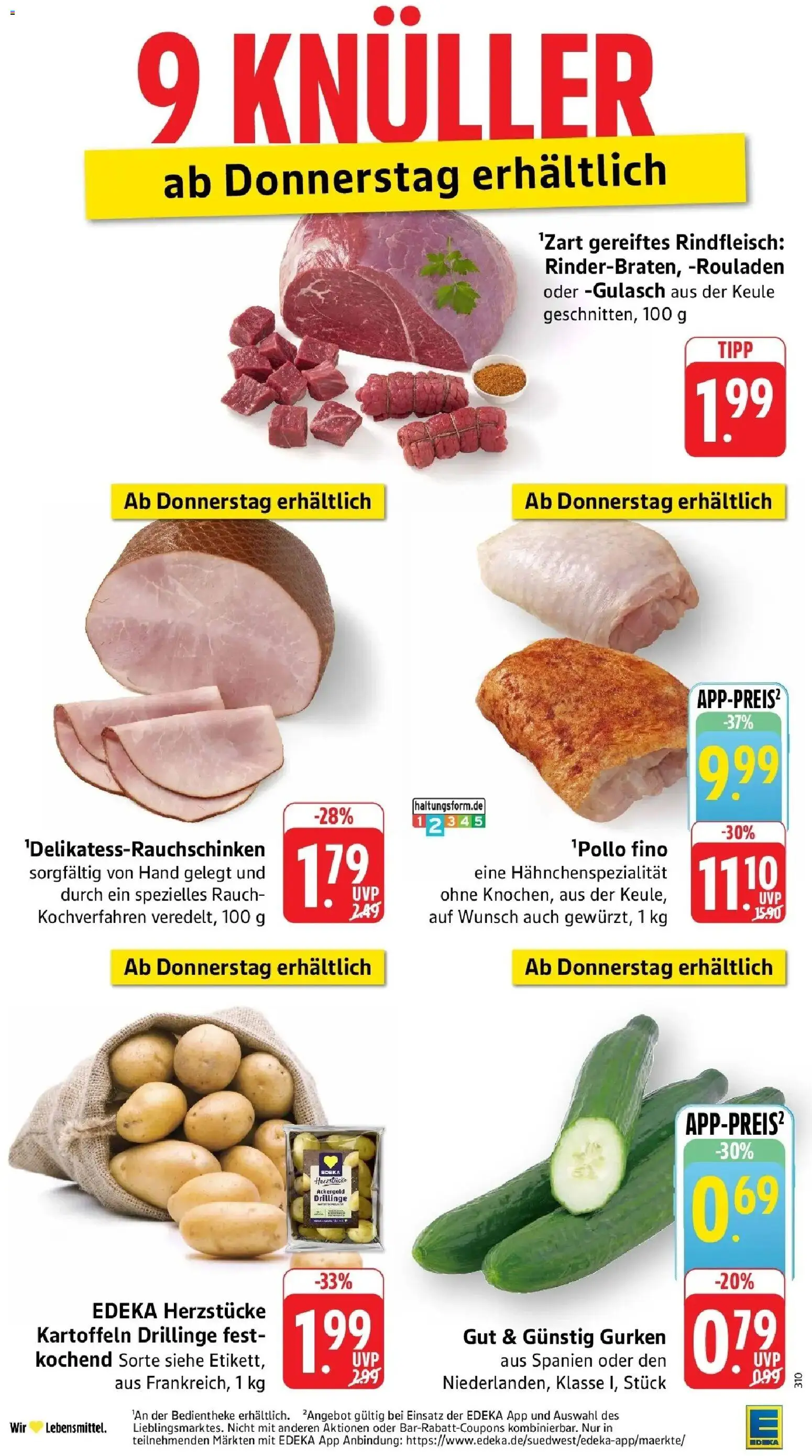 Edeka Prospekt Vaihingen-Kleinglattbach (ab 31.08.2026) » Angebote Online | Seite: 46 | Produkte: Kartoffeln, Gulasch, Rindfleisch, Gurken