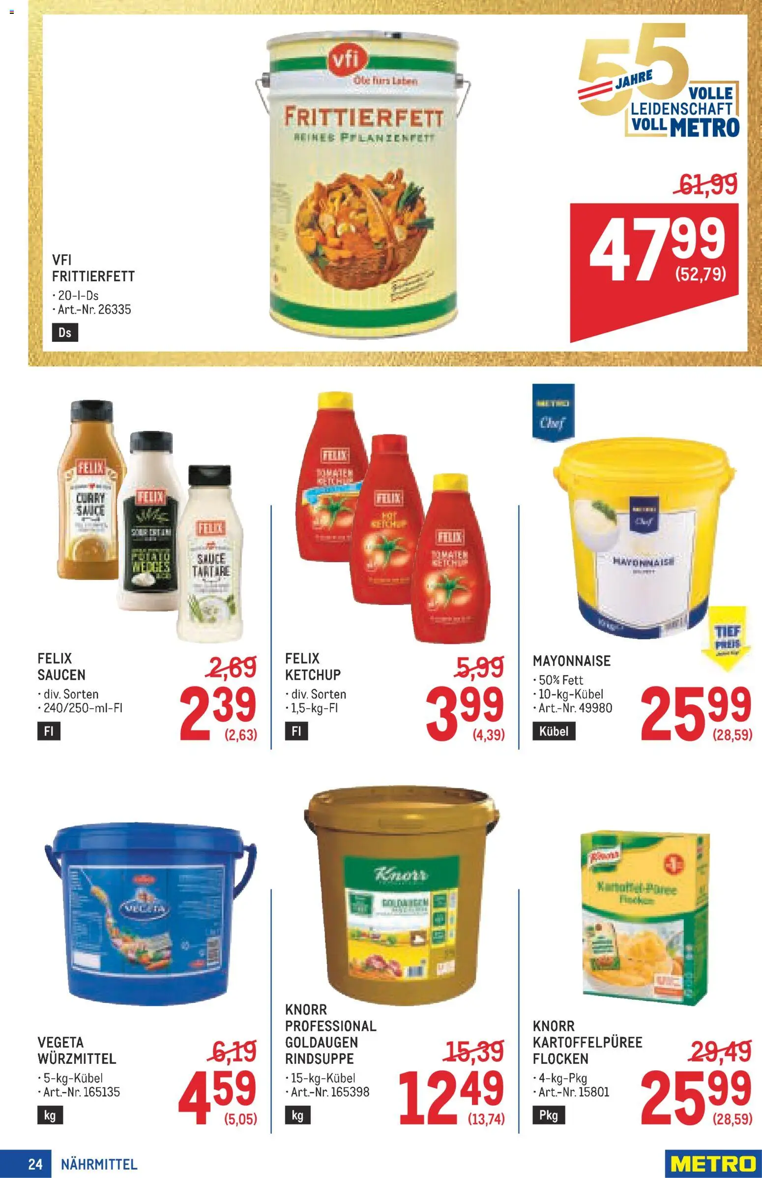 Metro angebote Profi gültig ab 20.08.2026 | Seite: 24 | Produkte: Ketchup, Flocken, Mayonnaise