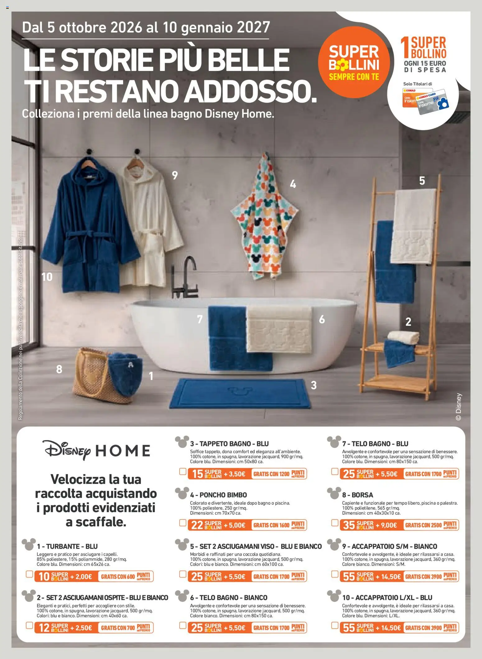 Volantino Conad del 07/10/2026 | Pagina: 26 | Prodotti: Tè, Accappatoio, Poncho, Bagno