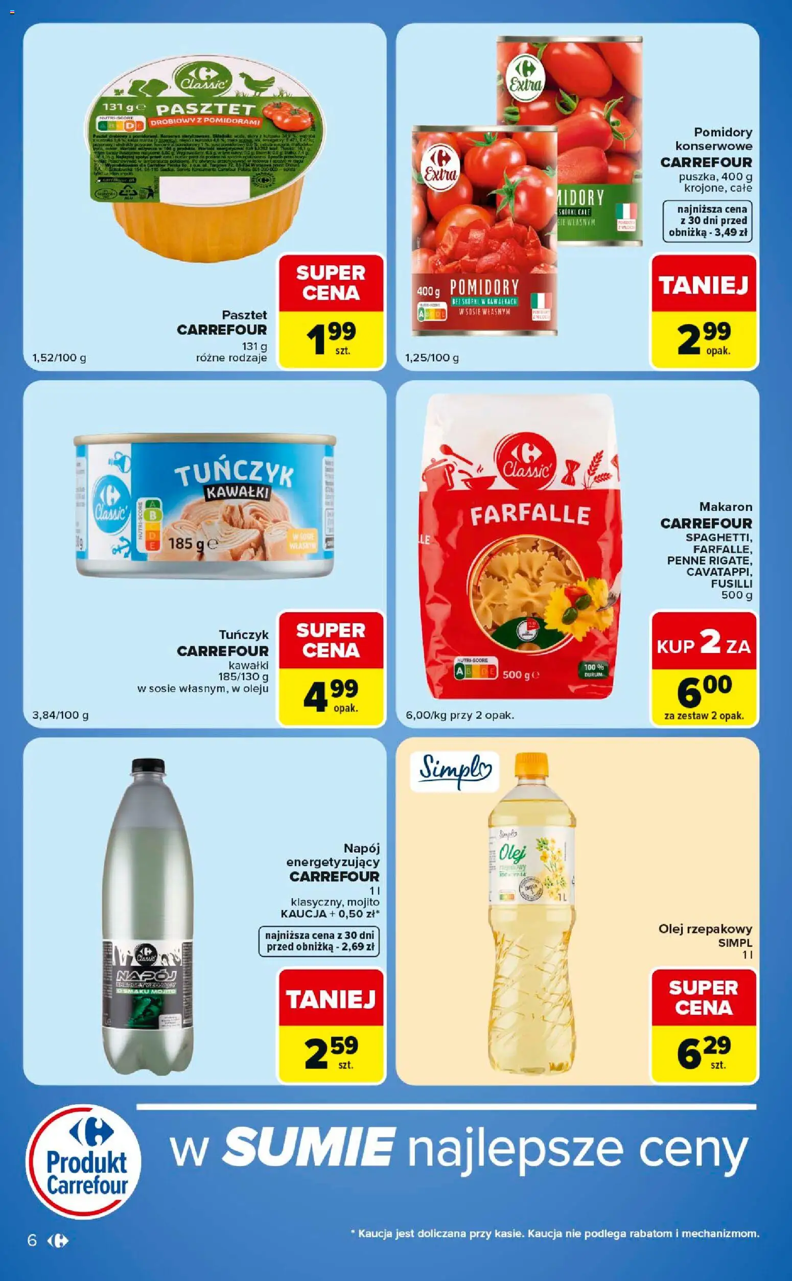 Carrefour gazetka - Express od 30.06.2026 | Strona: 6 | Produkty: Penne, Tuńczyk, Olej, Pomidory