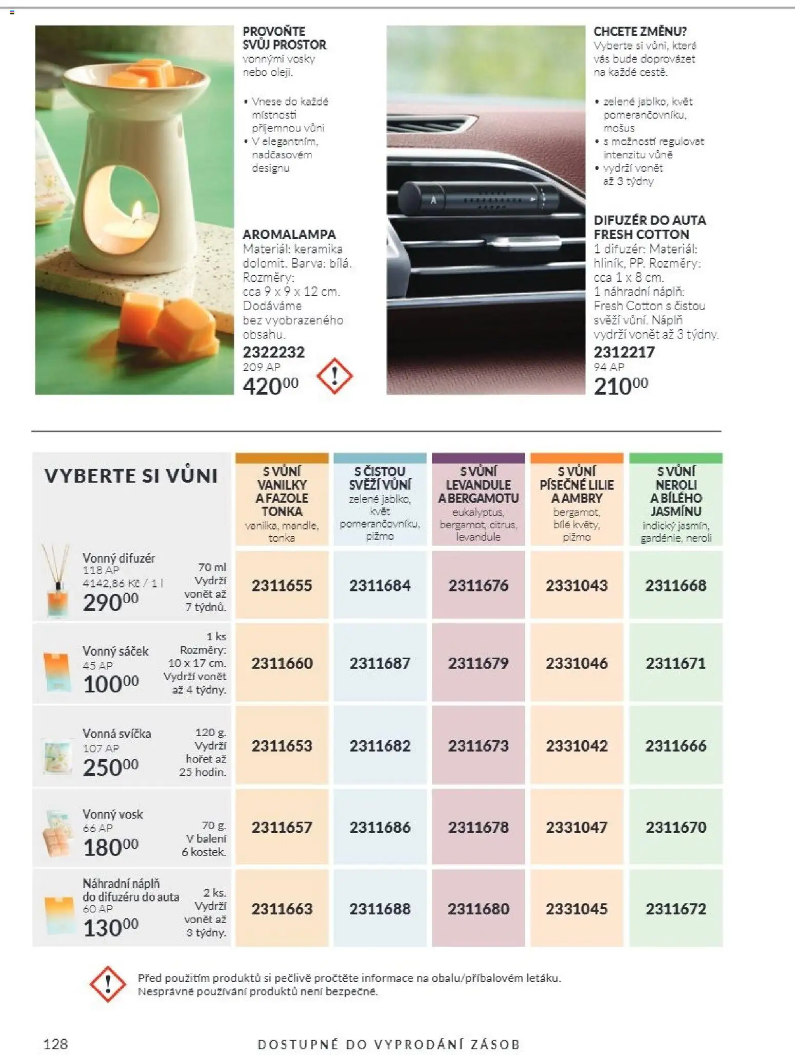 Avon Katalog 11/2026 od 01.11.2026 | Strana: 128 | Produkty: Difuzér, Vosky, Fazole, Sáček