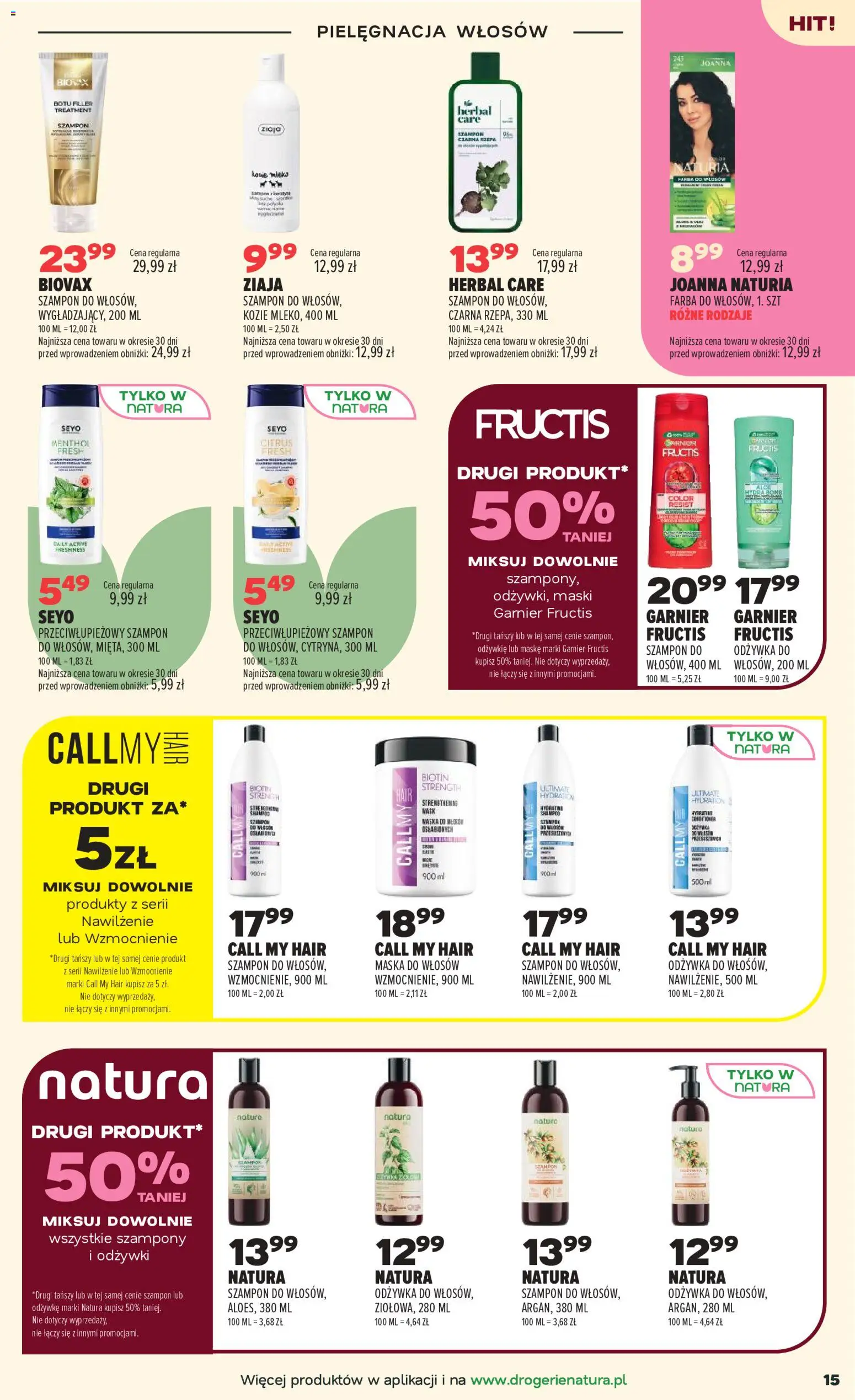 Drogerie Natura gazetka od 25.08.2026 | Strona: 15 | Produkty: Garnier, Szampon, Odżywka, Maski