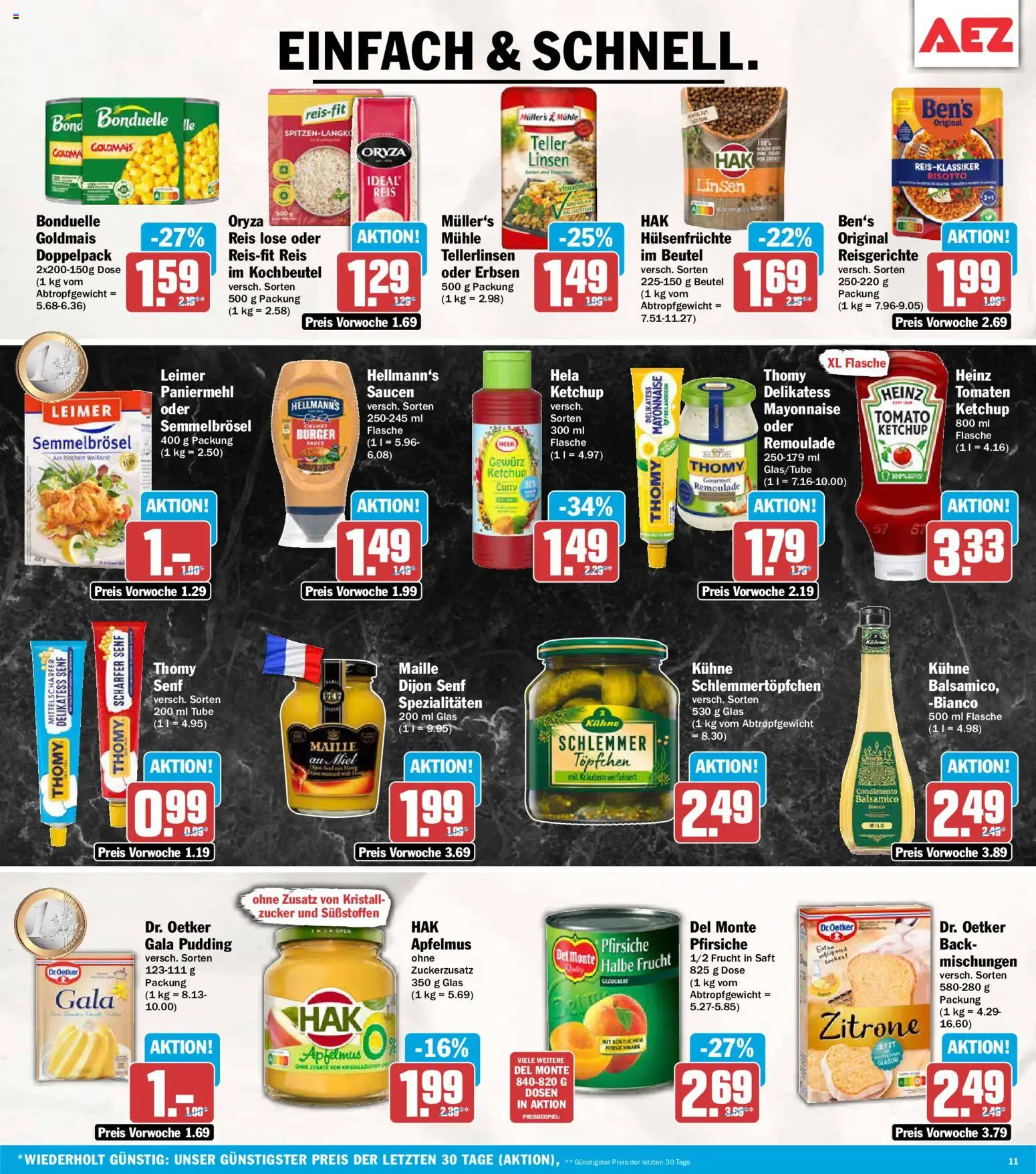 AEZ Prospekt – gültig ab 03.08.2026 | Seite: 11 | Produkte: Mühle, Tomaten, Saft, Ketchup