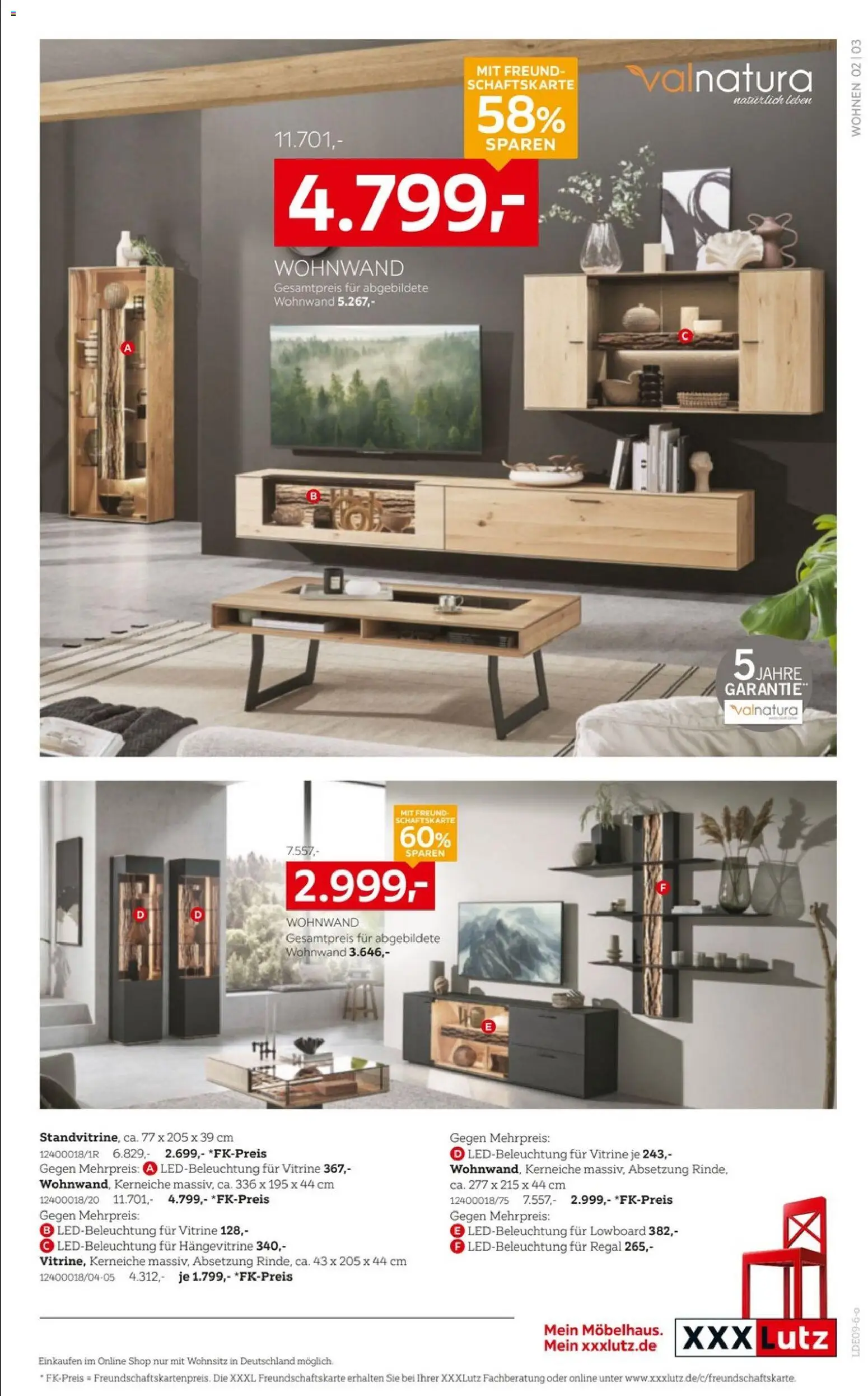 XXXLutz Wohnwände – gültig ab 22.08.2026 | Seite: 3 | Produkte: Wohnwand, Vitrine, Hängevitrine, Regal