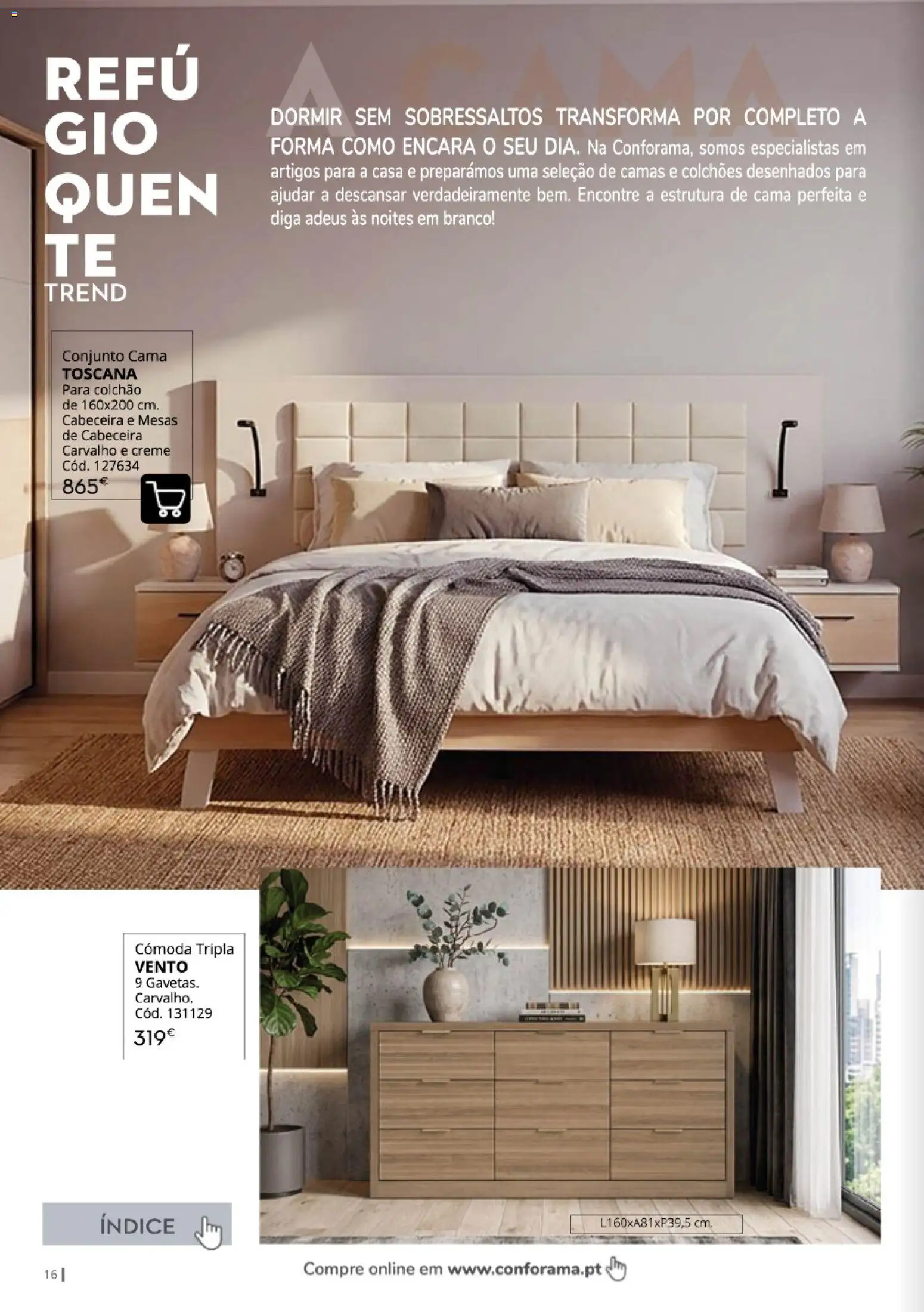Conforama Outono Trend │ válido de 30/09/2026 | Página: 16 | Produtos: Colchões, Colchão, Cómoda, Creme