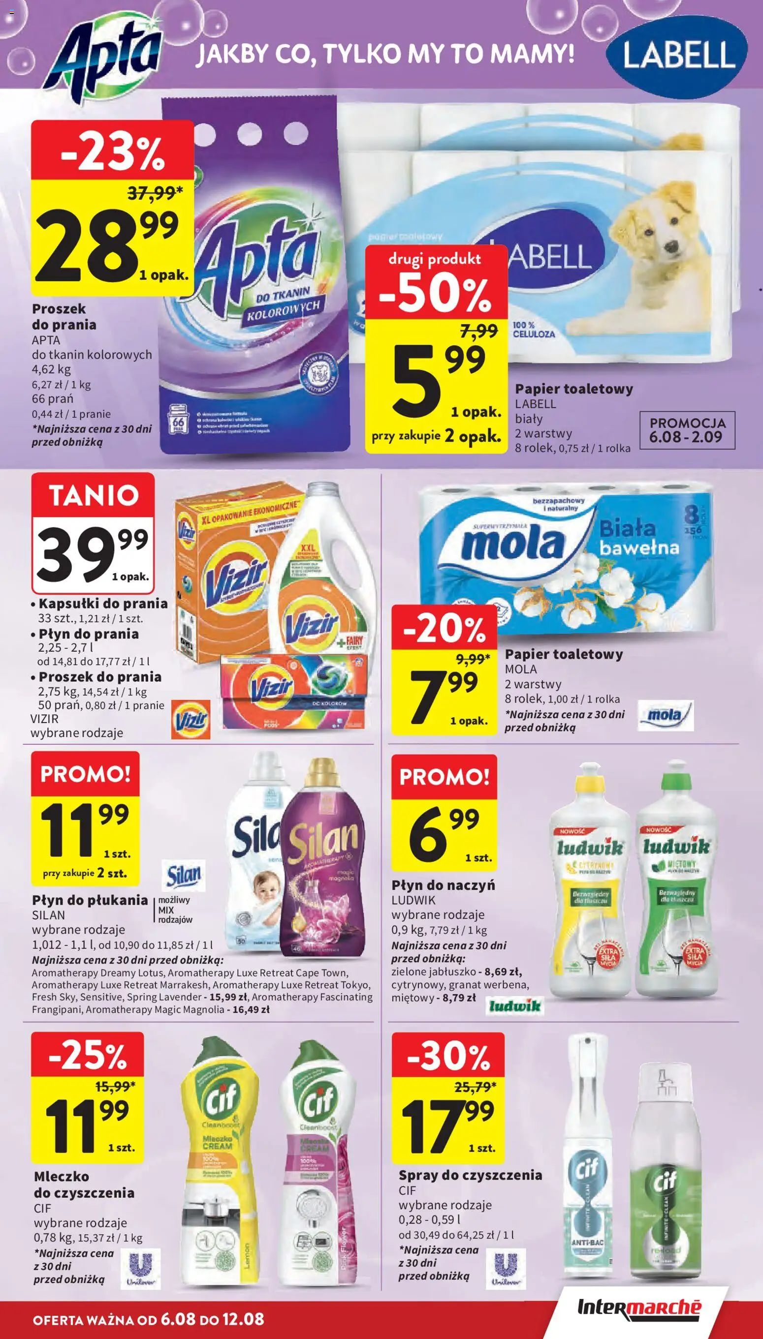 Intermarche gazetka od 06.08.2026 | Strona: 39 | Produkty: Papier toaletowy, Kapsułki do prania, Fairy, Proszek do prania