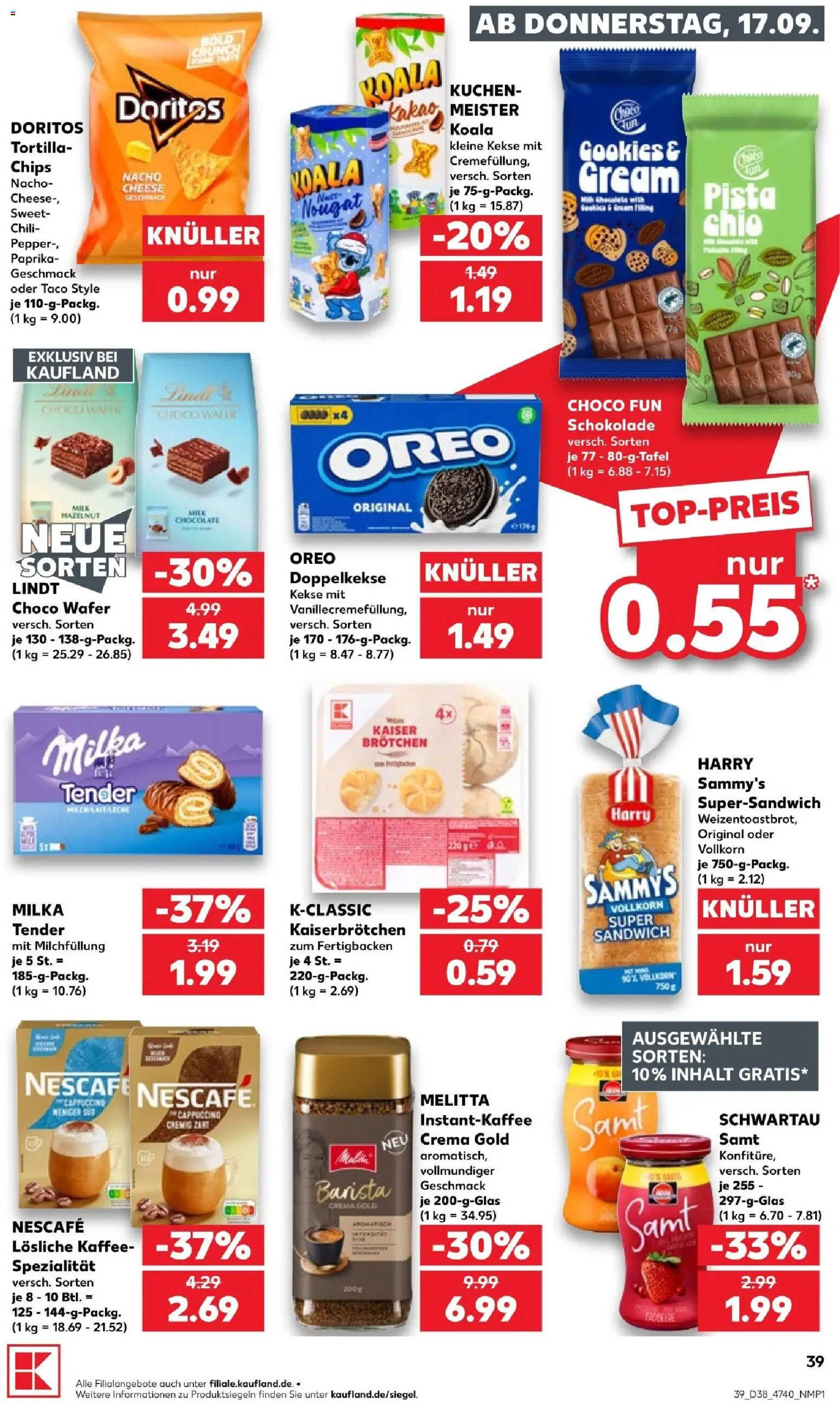 Kaufland Prospekt Hannover – gültig ab 17.09.2026 | Seite: 39 | Produkte: Chili, Lindt, Chips, Kekse