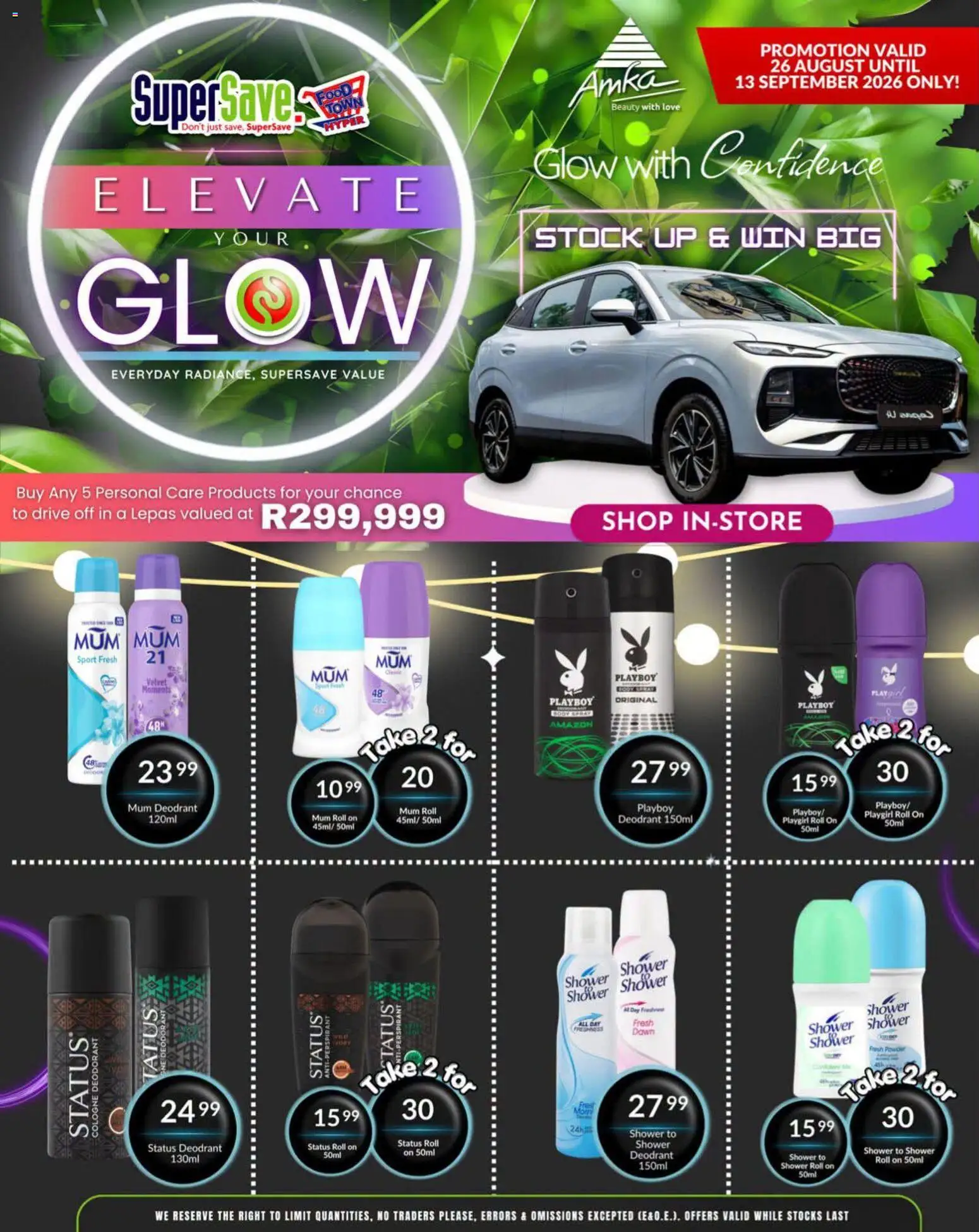 New Super Save catalogue – valid from 26/08/2026 | Page: 1 | Products: Shower, Stock, Deodorant, Antiperspirant