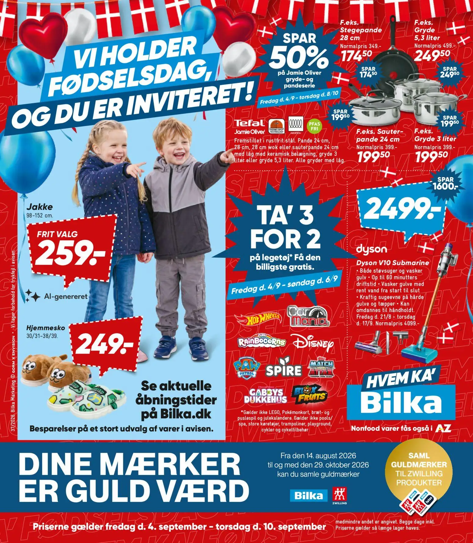 Bilka tilbudsavis – gyldig fra 04/09/2026 | Side: 1 | Produkter: Jakke, Hjemmesko, Støvsuger