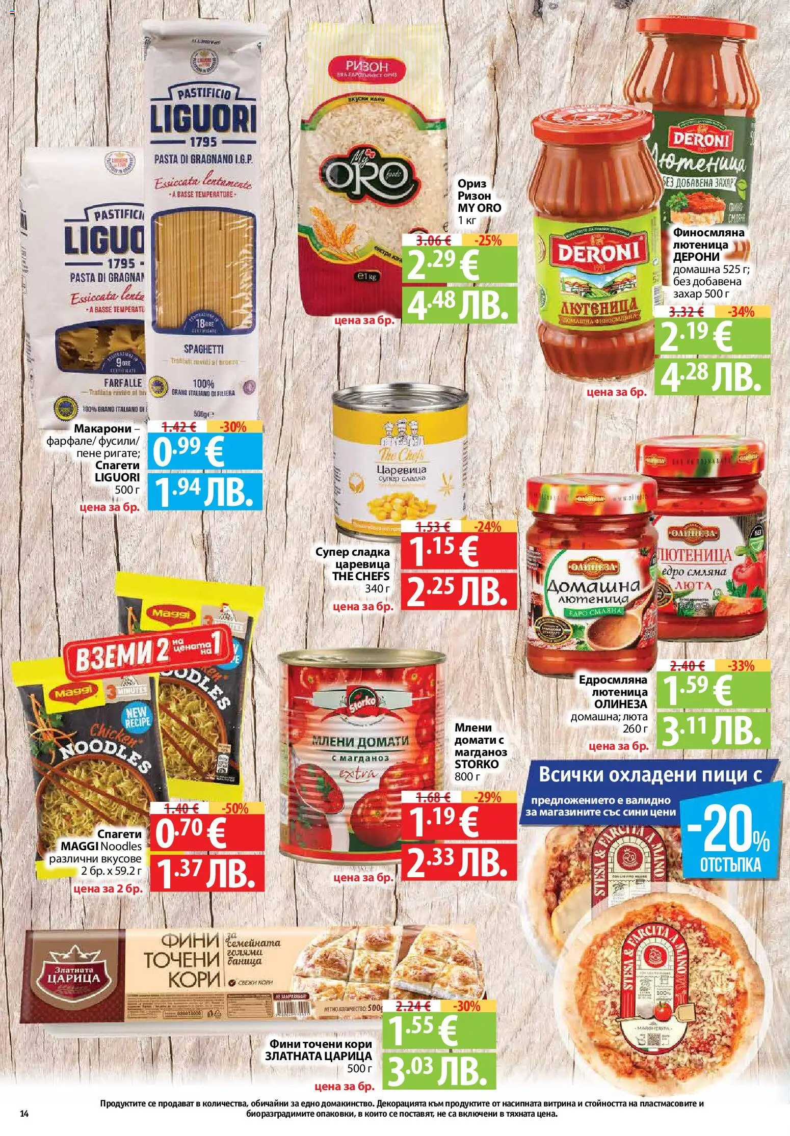 {H1} | Страница: 14 | Продукти: Ориз, Захар, Макарони, Магданоз