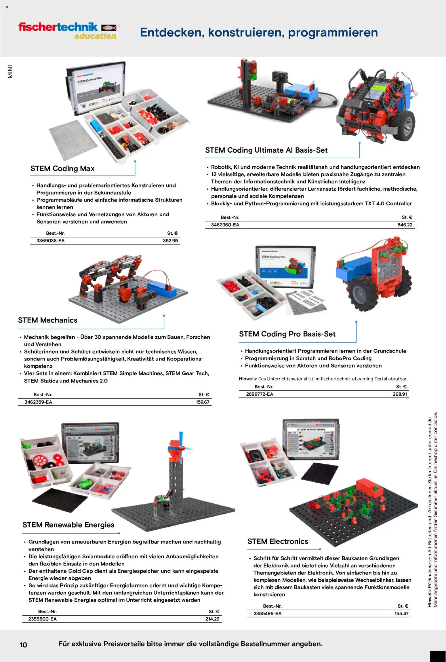 Conrad Education Katalog – gültig ab 07.09.2026 | Seite: 10 | Produkte: Batterien