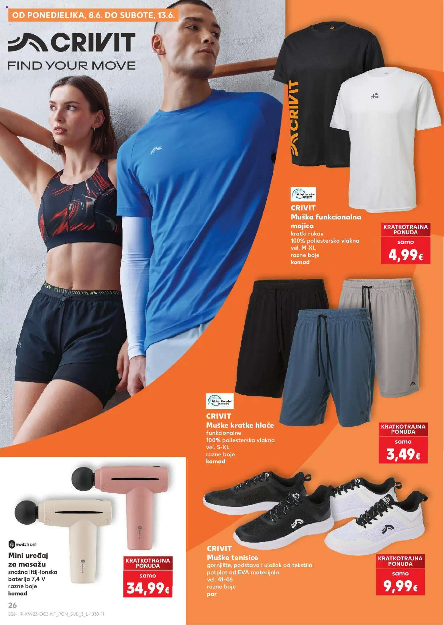 Kaufland katalog | vrijedi od 03.06.2026 | Stranica: 26 | Proizvodi: Baterija, Majica, Kratke hlače, Tenisice
