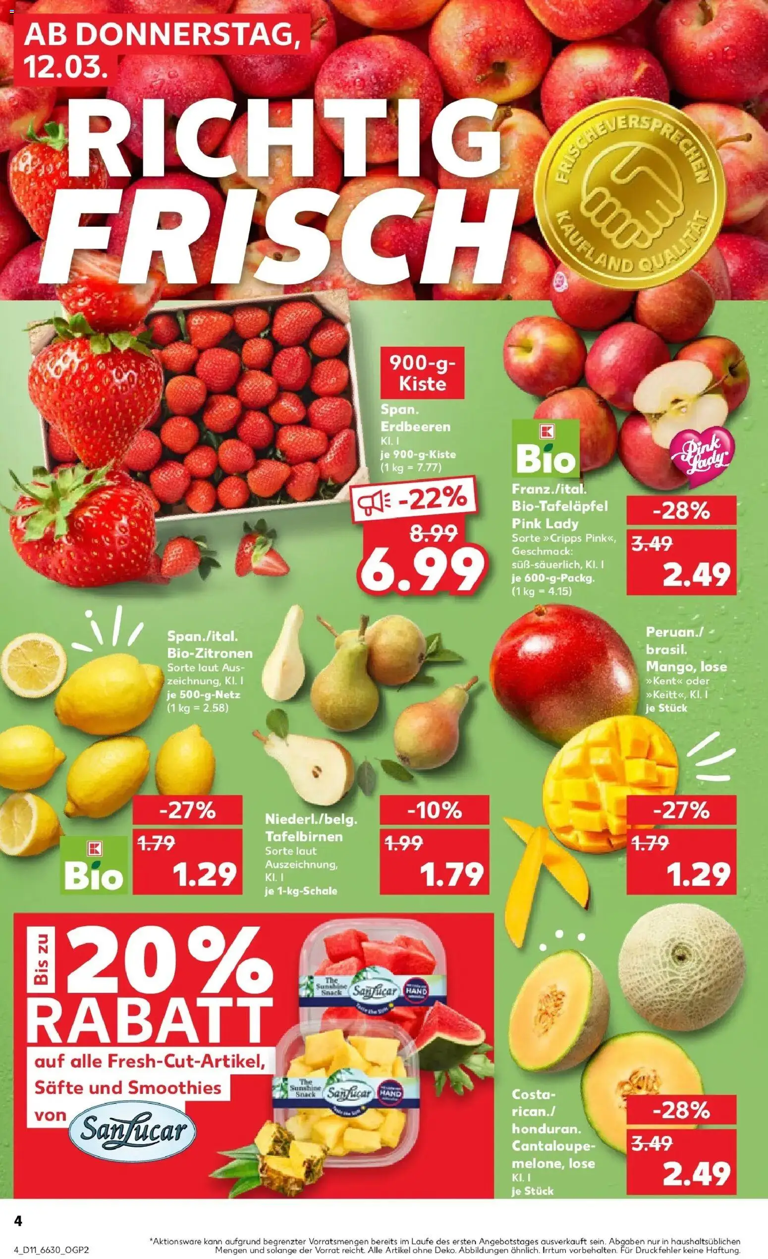 Kaufland Prospekt Iserlohn	 – gültig ab 09.03.2026 | Seite: 16 | Produkte: Mango, Erdbeeren