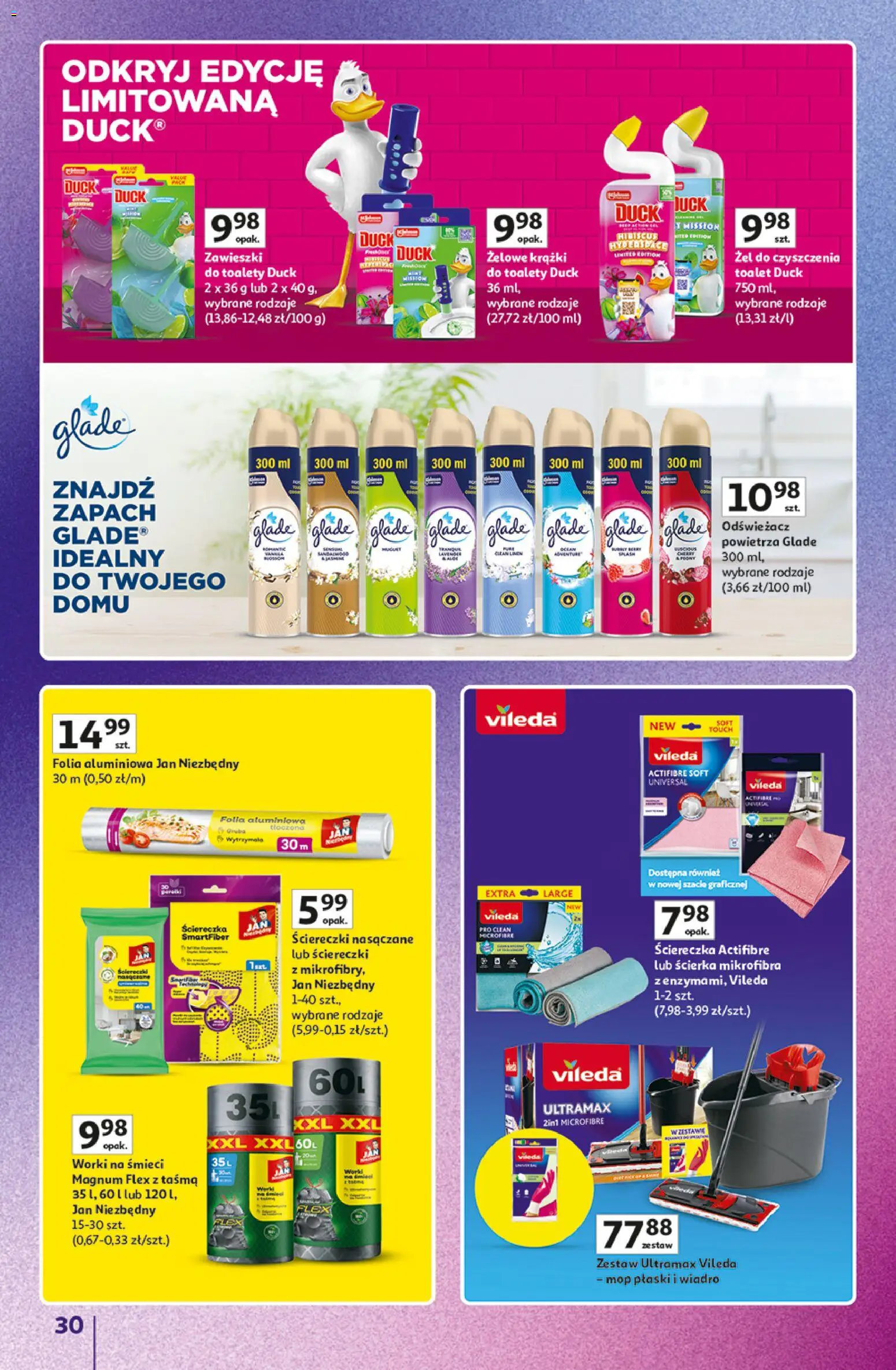 Auchan gazetka - Znane Marki Hipermarket od 11.06.2026 | Strona: 30 | Produkty: Odświeżacz, Zapach, Vileda