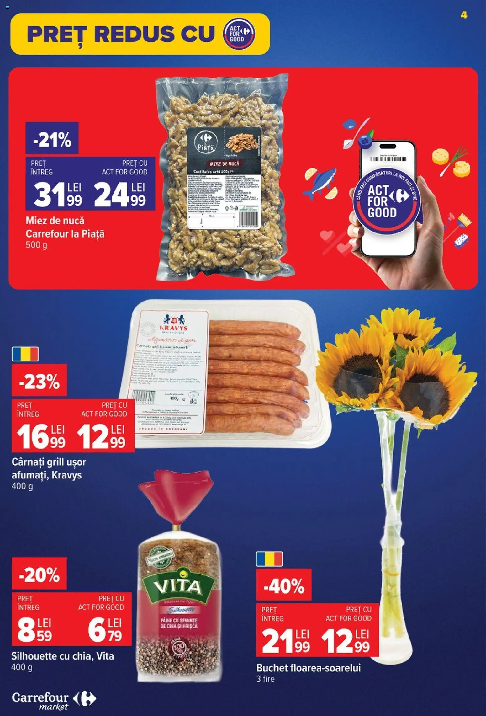 Noul catalog Carrefour – valabil de la 08.07.2026 | Pagină: 5 | Produse: Grill, Semințe, Pâine, Cârnați