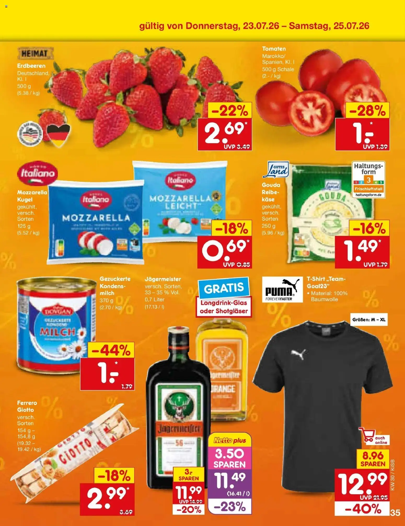 Netto Marken-Discount Prospekt Bad Friedrichshall – gültig ab 20.07.2026 | Seite: 59 | Produkte: Mozzarella, Gouda, Tomaten, Erdbeeren