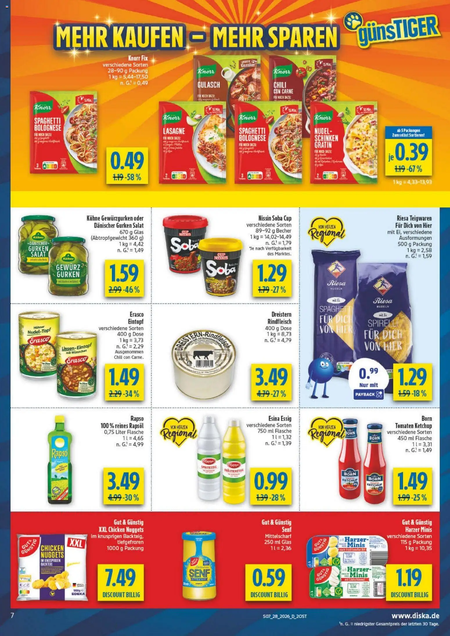 Diska - Diska Angebote Bayern KW28 – gültig ab 06.07.2026 | Seite: 11 | Produkte: Chili, Schinken, Nudeln, Gurken