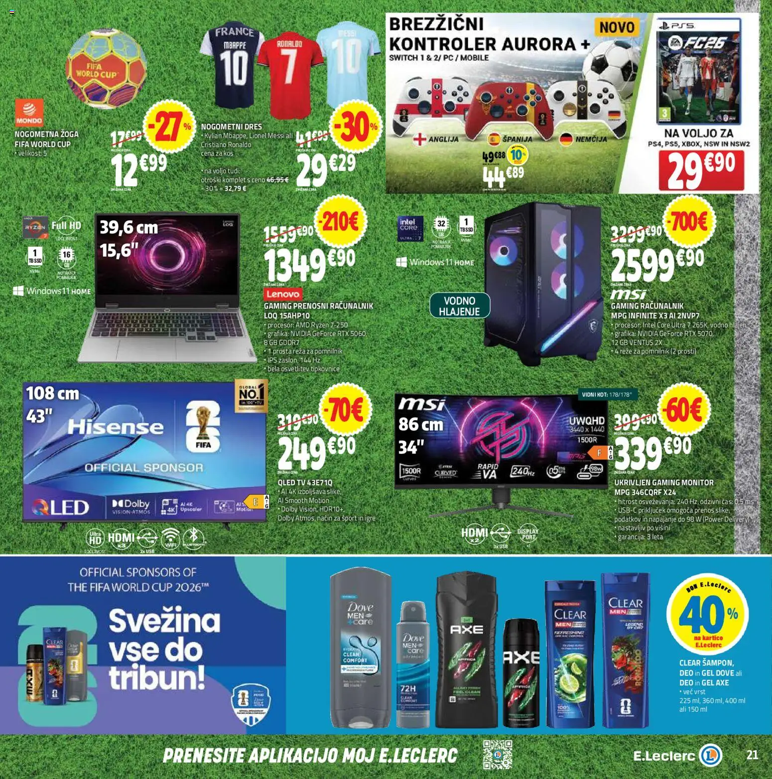 Novi E.leclerc katalog ponudbe – veljaven od 10.06.2026 | Stran: 21 | Izdelki: Prenosni racunalnik, Racunalnik, Tv, Kos