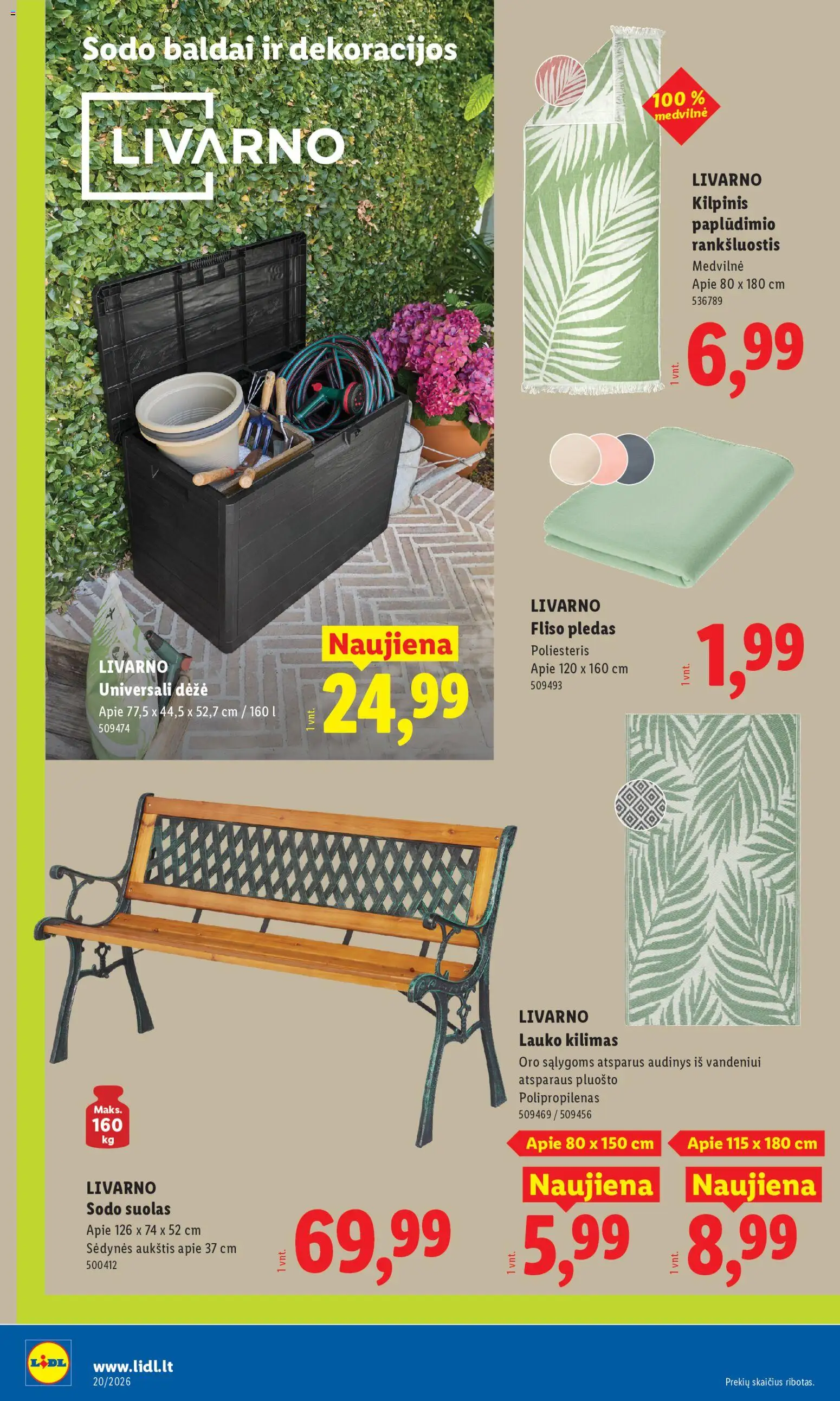 LIDL akcijos nuo 11.05.2026 | Puslapis: 6 | Prekių: Rankšluostis, Sodo baldai, Dėžė, Pledas