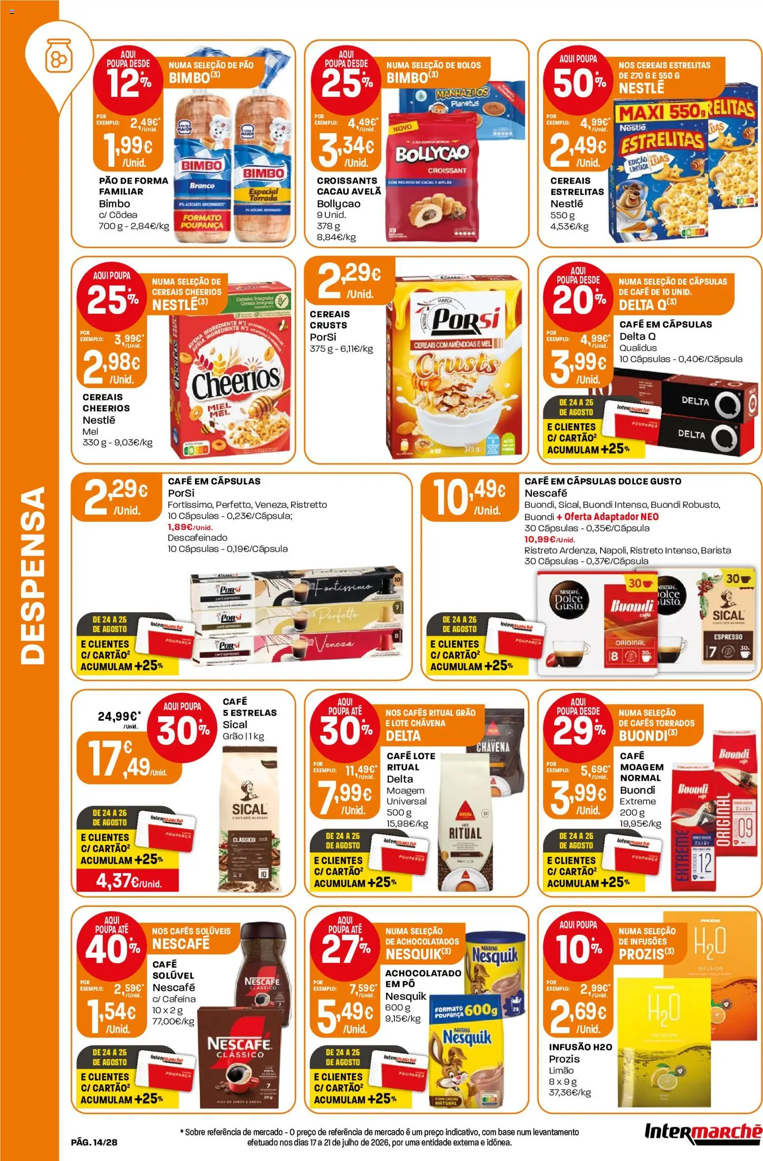 Intermarché Folheto Contact │ válido de 20/08/2026 | Página: 14 | Produtos: Adaptador, Delta q, Manhãzitos, Mel