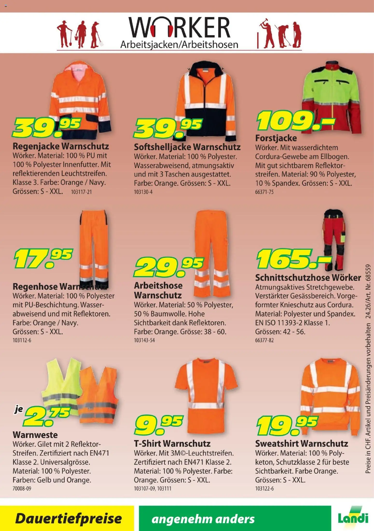 Landi aktionen Arbeitsbekleidung – gültig ab 10.06.2026 | Seite: 10 | Produkte: Wasser, Regenjacke, Sweatshirt