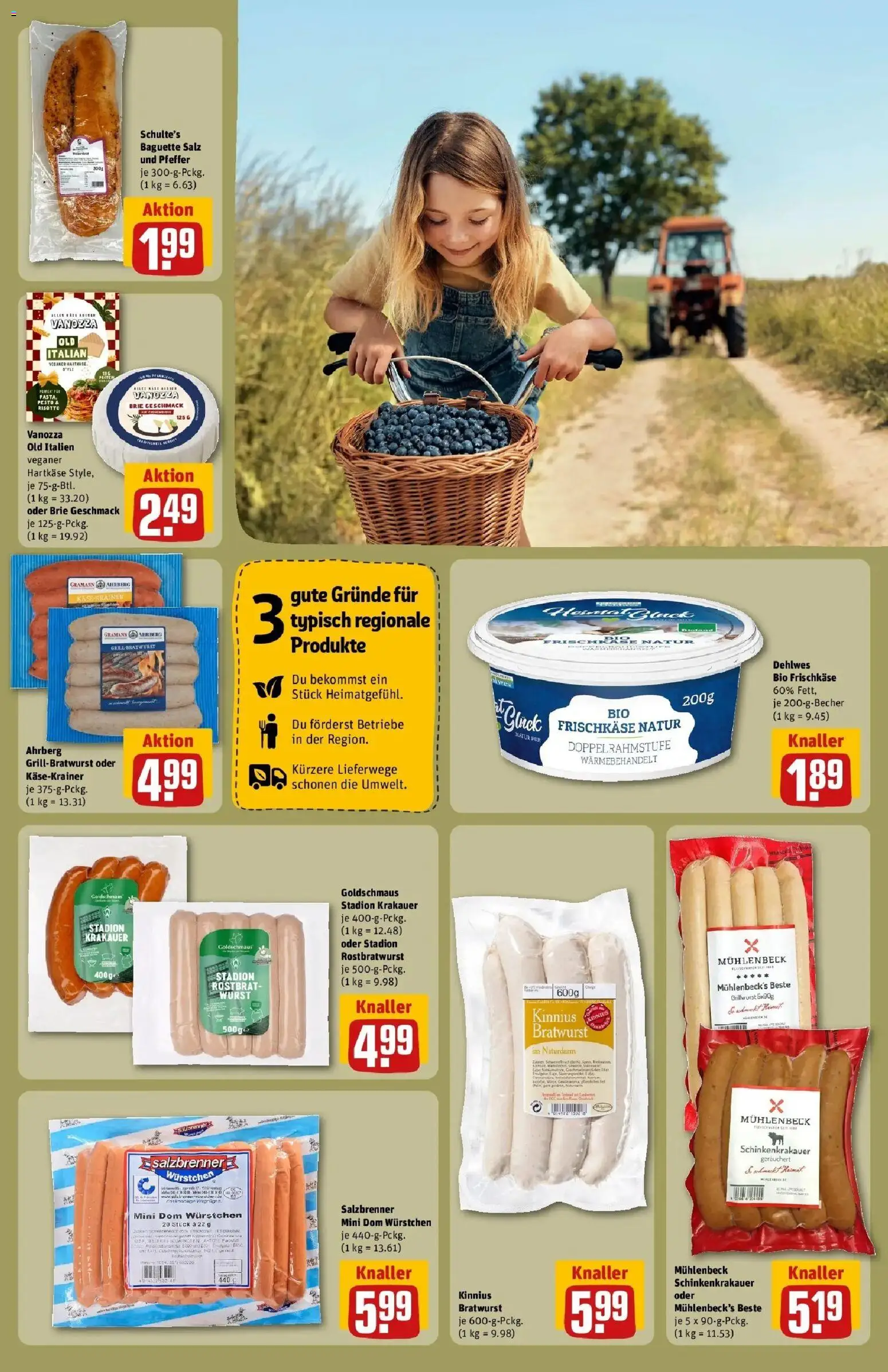 REWE Prospekt ab 24.08.2026 zum Blättern » Angebote | Seite: 23 | Produkte: Käse, Baguette, Käsekrainer, Frischkase