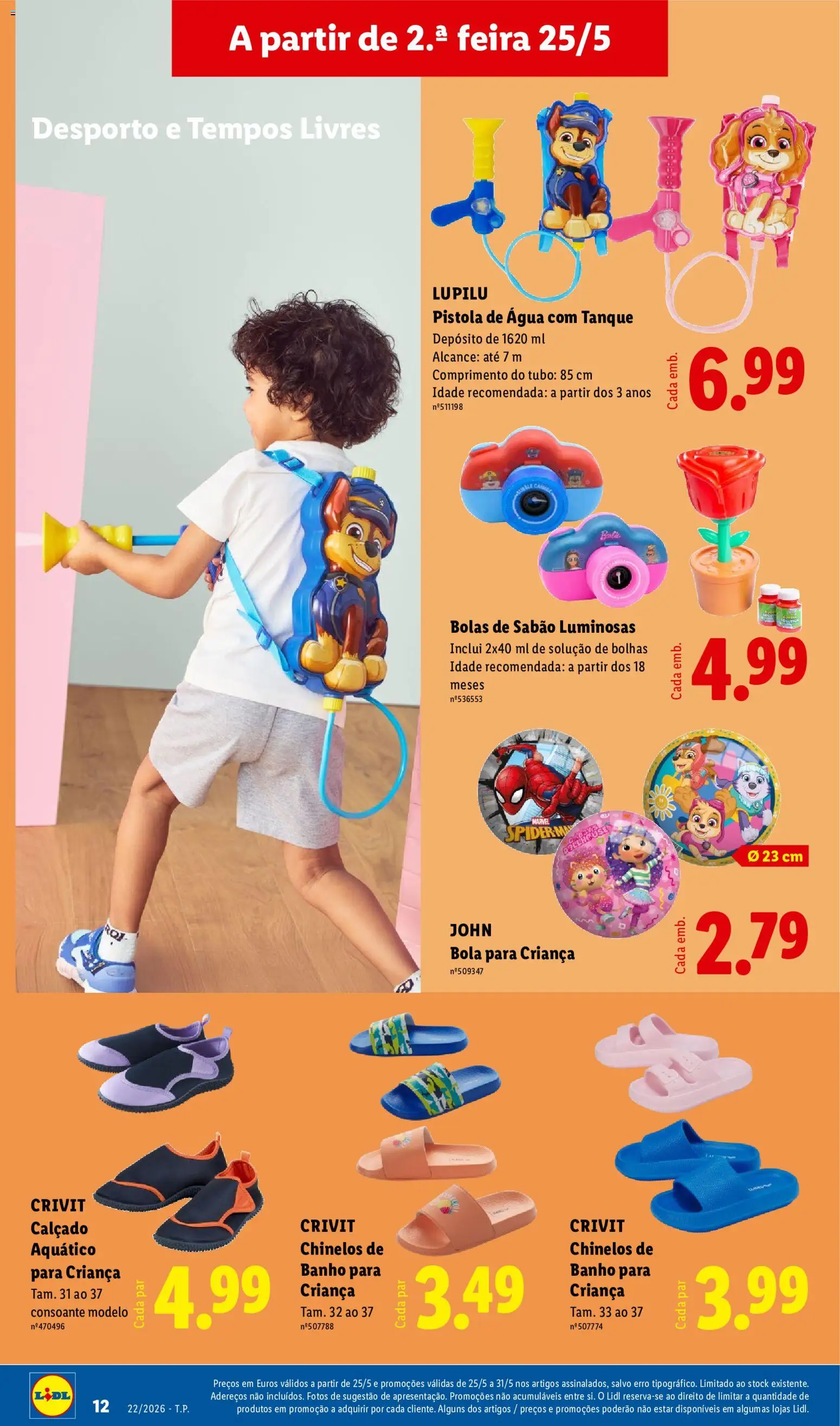 Lidl Novidades │ válido de 25.05.2026 | Página: 12 | Produtos: Chinelos, Tanque, Sabão, Banho