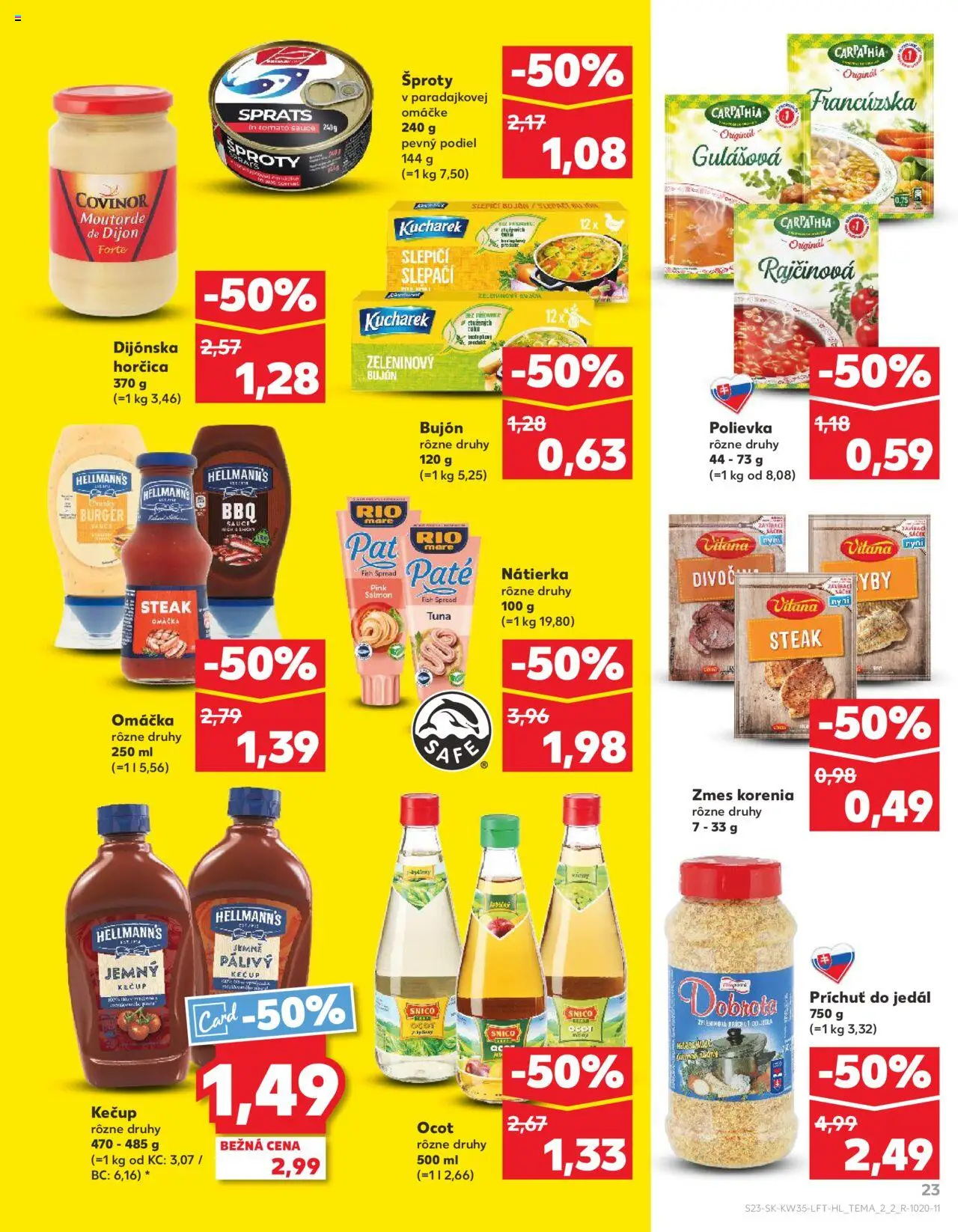 Nové Kaufland akcie – leták je platný od 28.08.2025 | Strana: 23 | Produkty: Bujón, Omáčka, Steak, Ocot