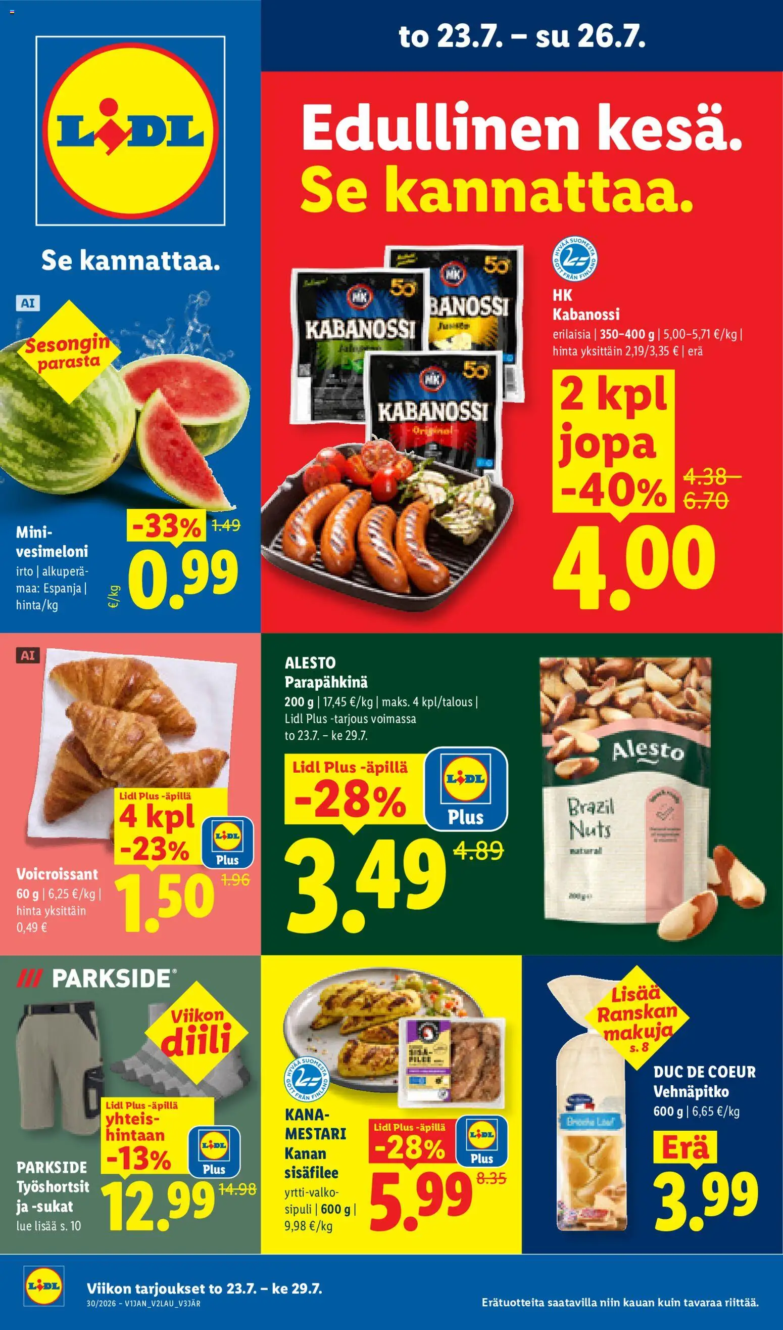 Lidl tarjoukset 23/07/2026 alkaen catalogue cover