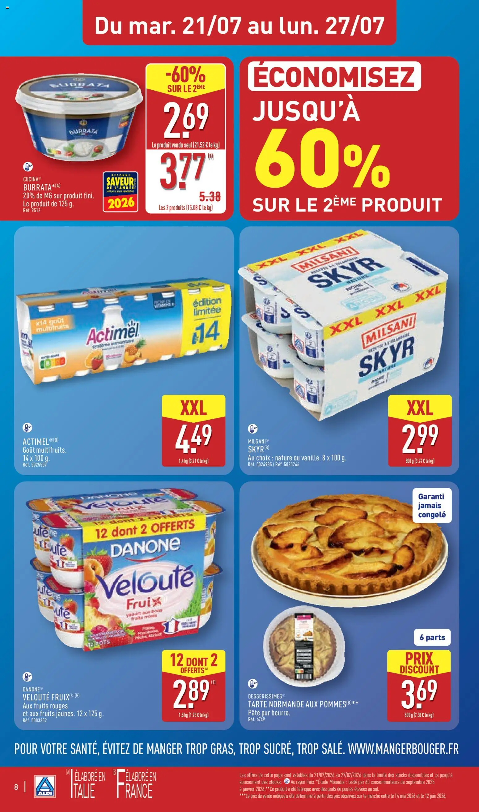 {H1} | Page: 12 | Produits: Actimel, Tarte, Pâte, Pommes