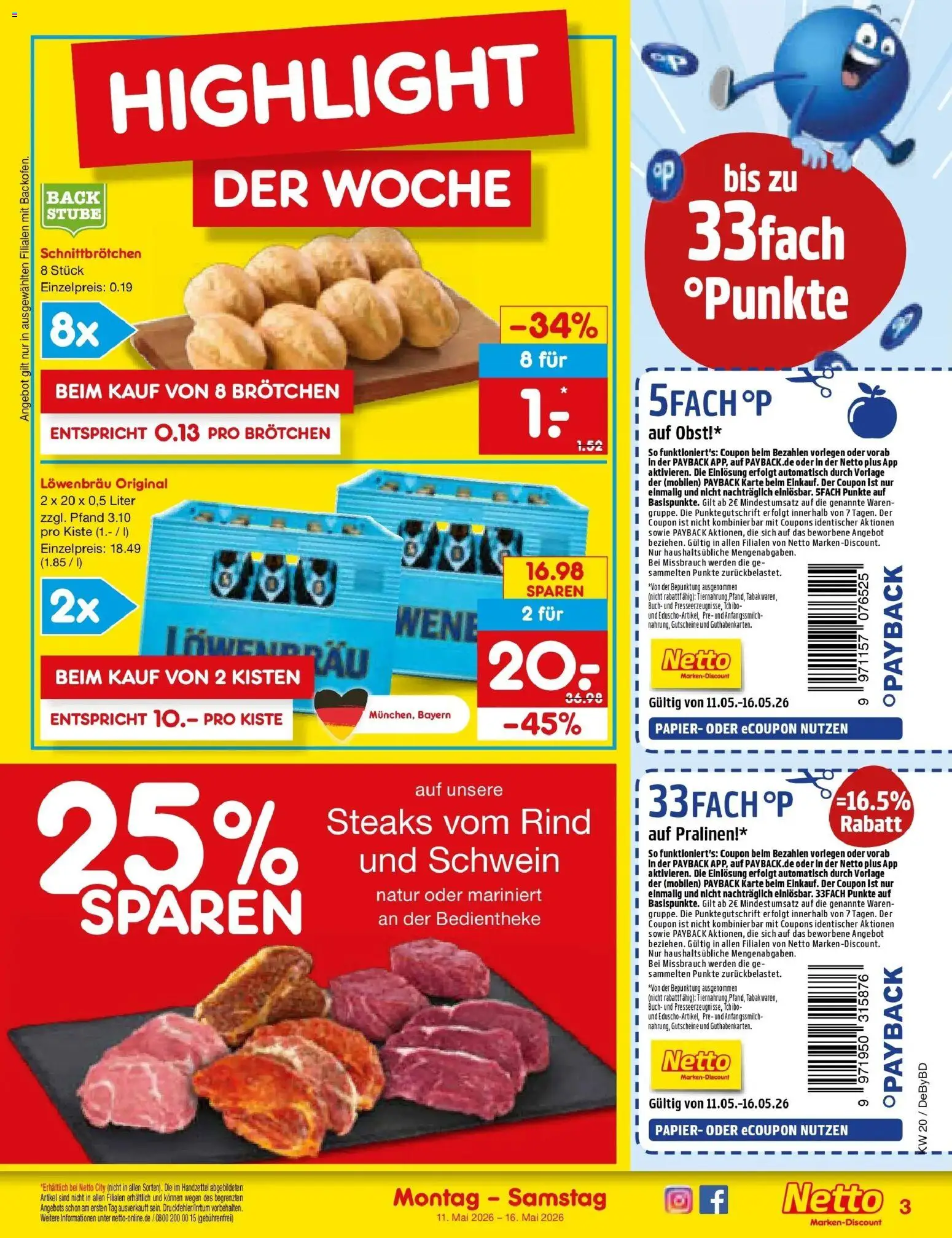 Netto Marken-Discount Prospekt Buttenwiesen	 – gültig ab 10.05.2026 | Seite: 3 | Produkte: Obst