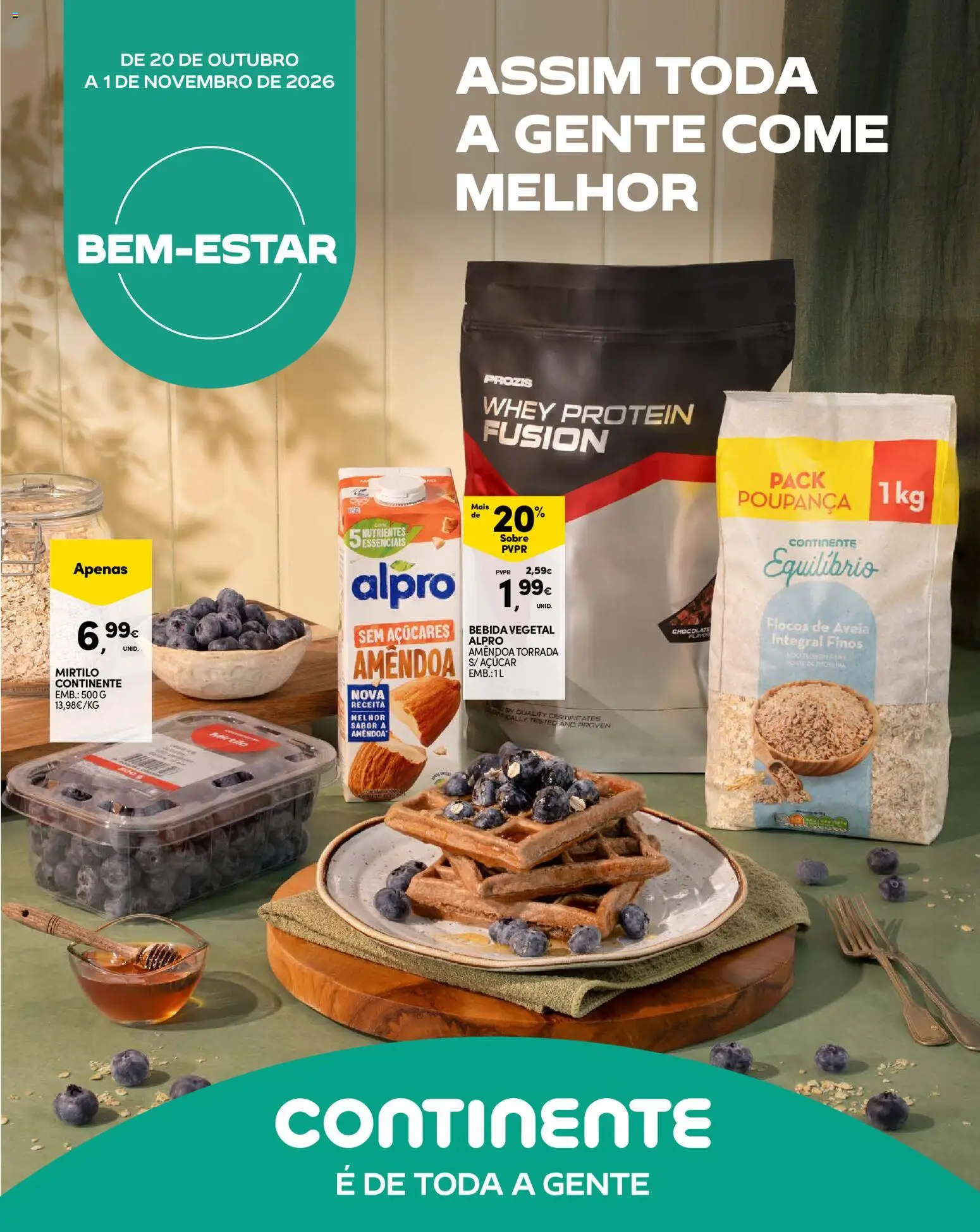 Continente folheto Madeira │ válido de 20/10/2026 | Página: 13 | Produtos: Aveia, Chocolate, Açúcar, Whey protein