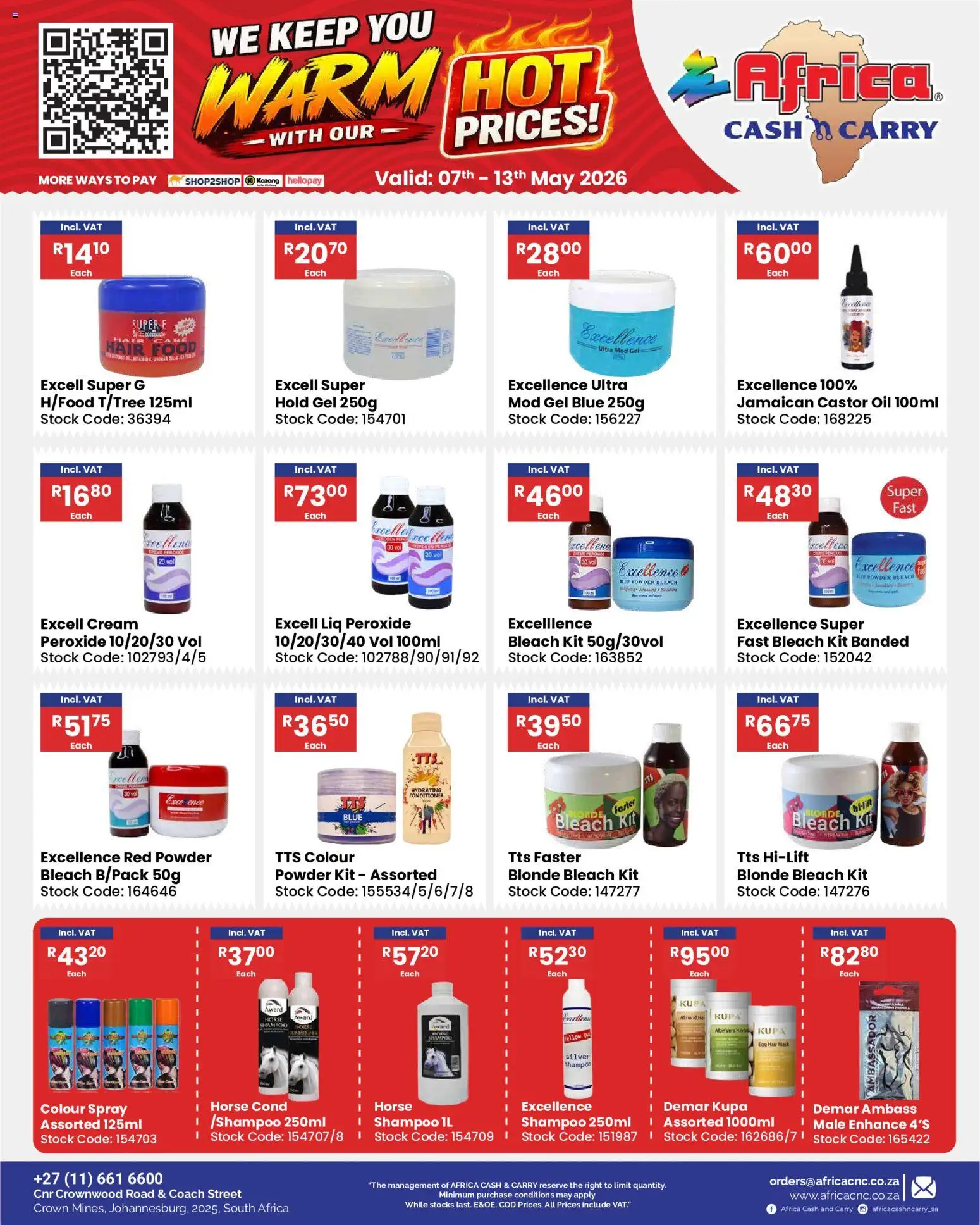 New Africa Cash & Carry catalogue – valid from 07/05/2026 | Page: 39 | Products: Aloe Vera, Bleach, Shampoo, Conditioner