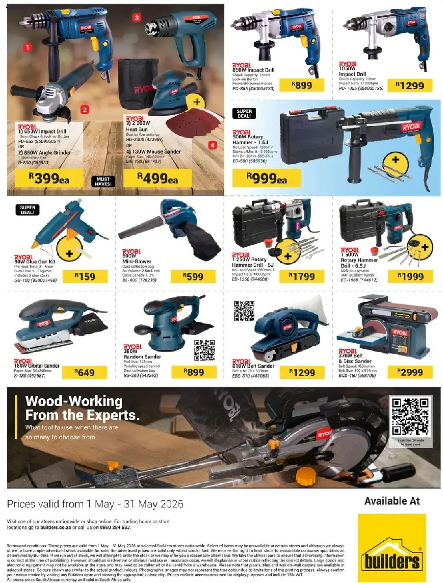 New Builders catalogue – valid from 01.05.2026 | Page: 3 | Products: Mouse, Lock, Angle grinder, Paper